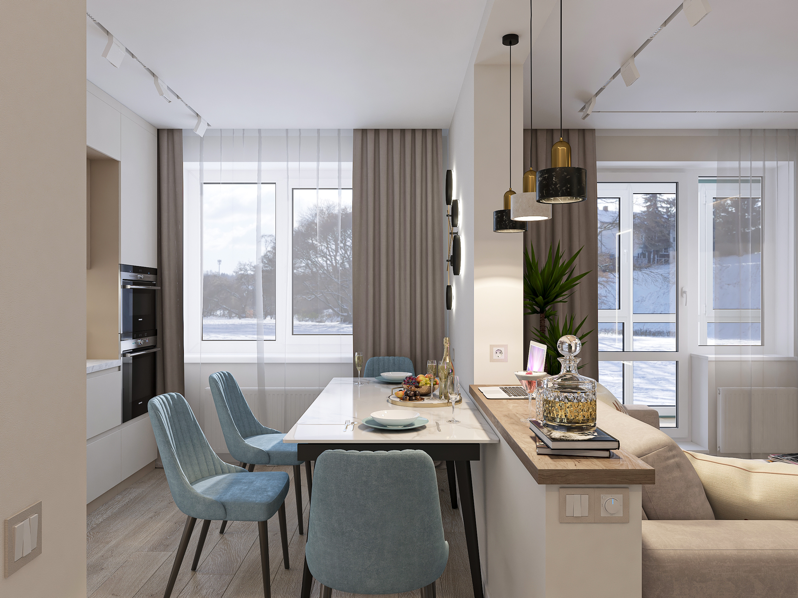 Дизайн-проект трёхкомнатной квартиры для молодой семьи в "ЖК АМГРАД" в Самаре