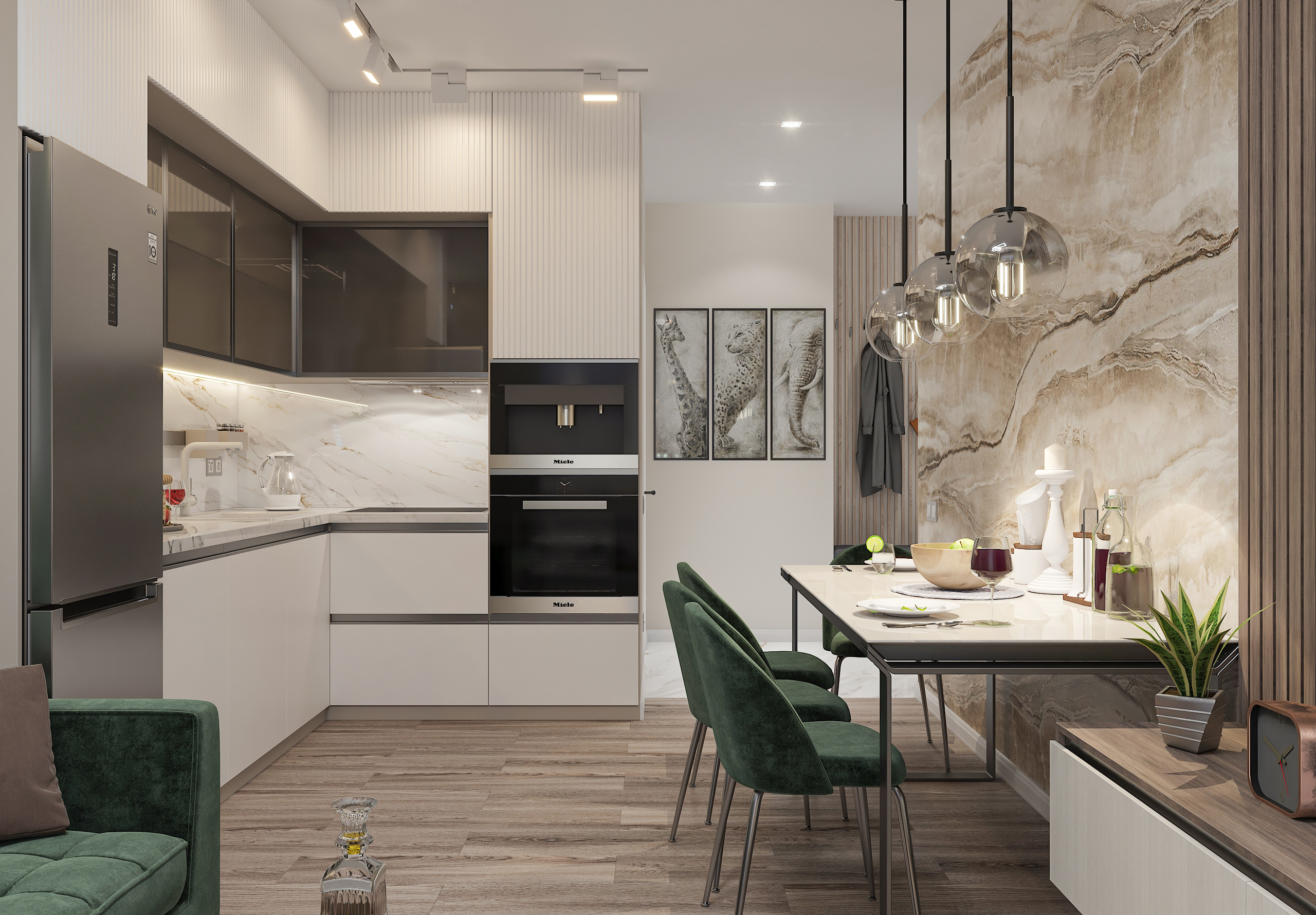 Дизайн интерьера двухкомнатной квартиры в ЖК "Мечникова".