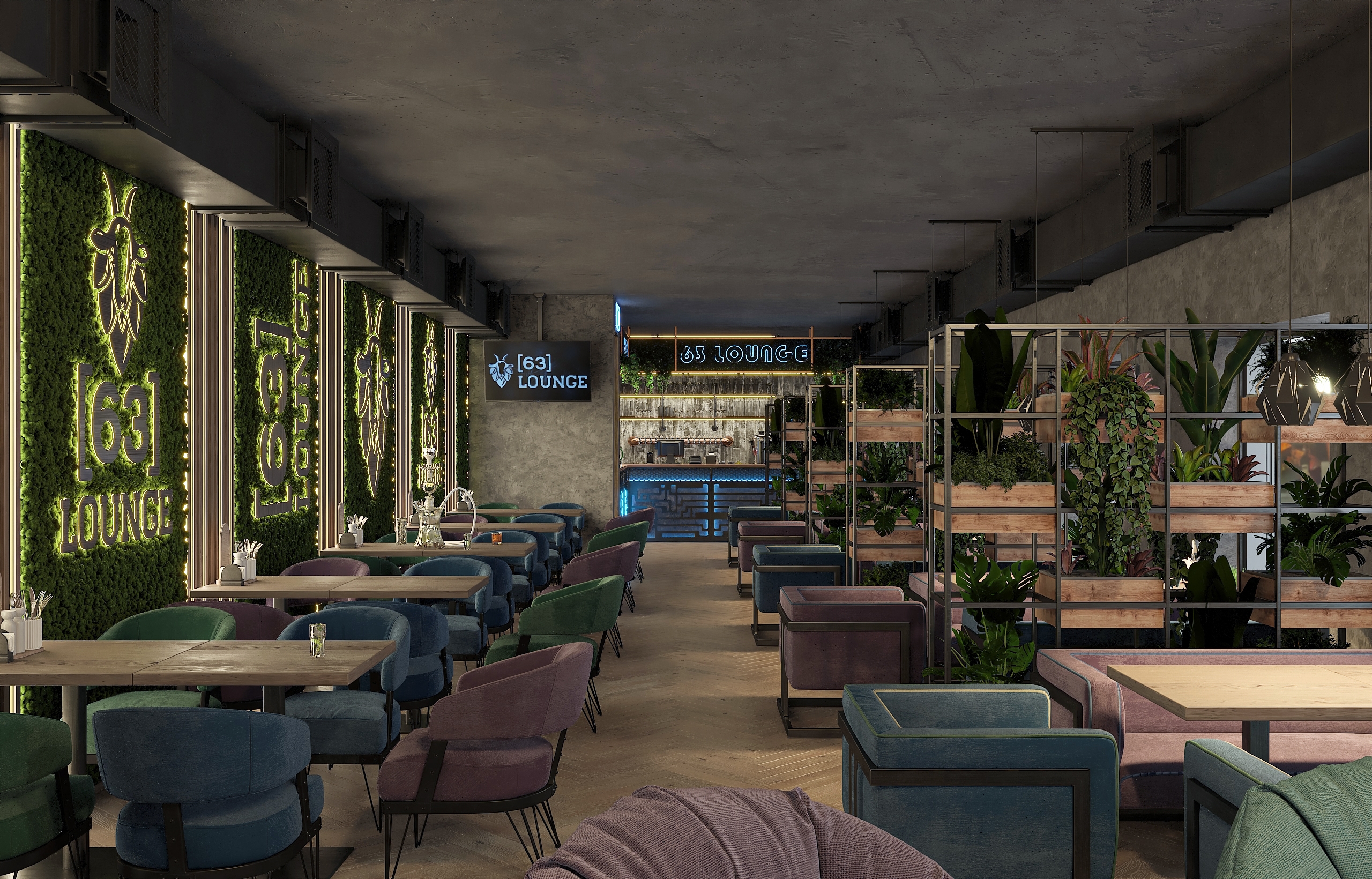 Дизайн-проект лаунж бара "63 LOUNGE" в Самаре