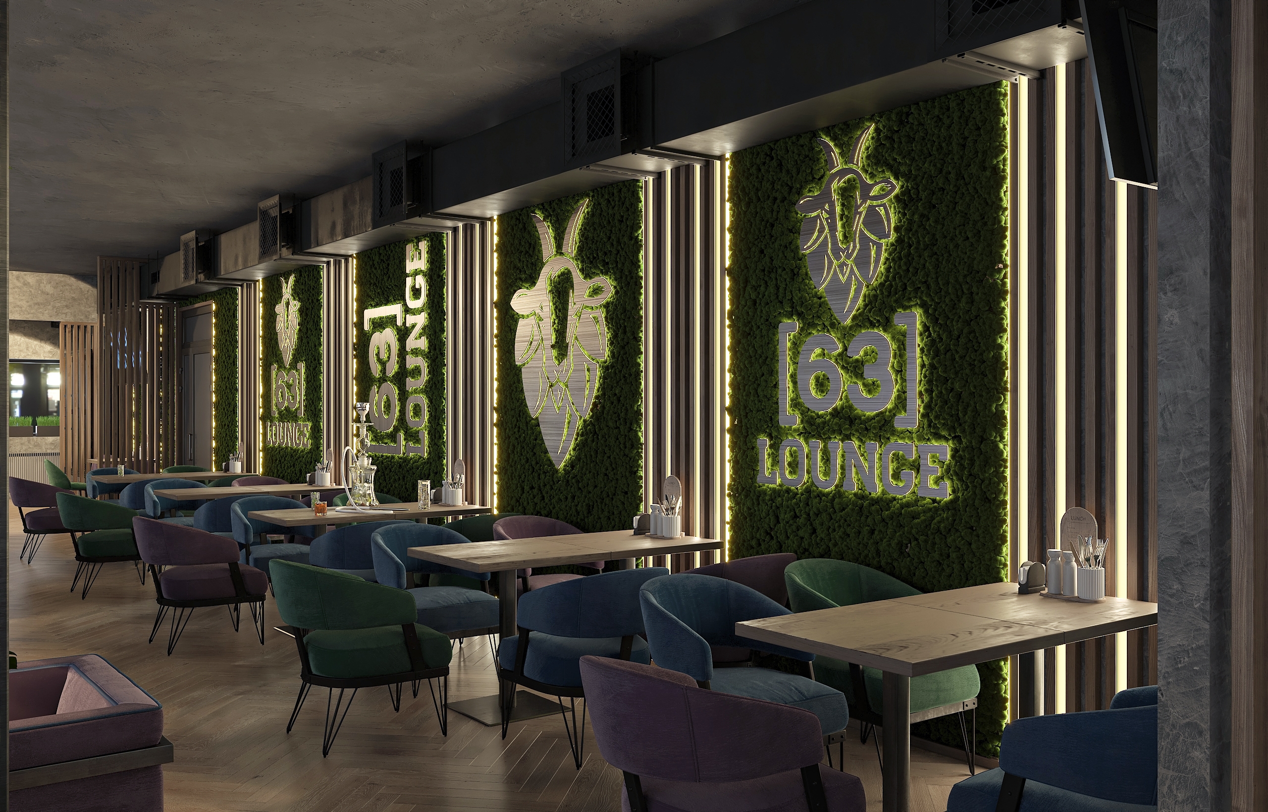 Дизайн-проект лаунж бара "63 LOUNGE" в Самаре