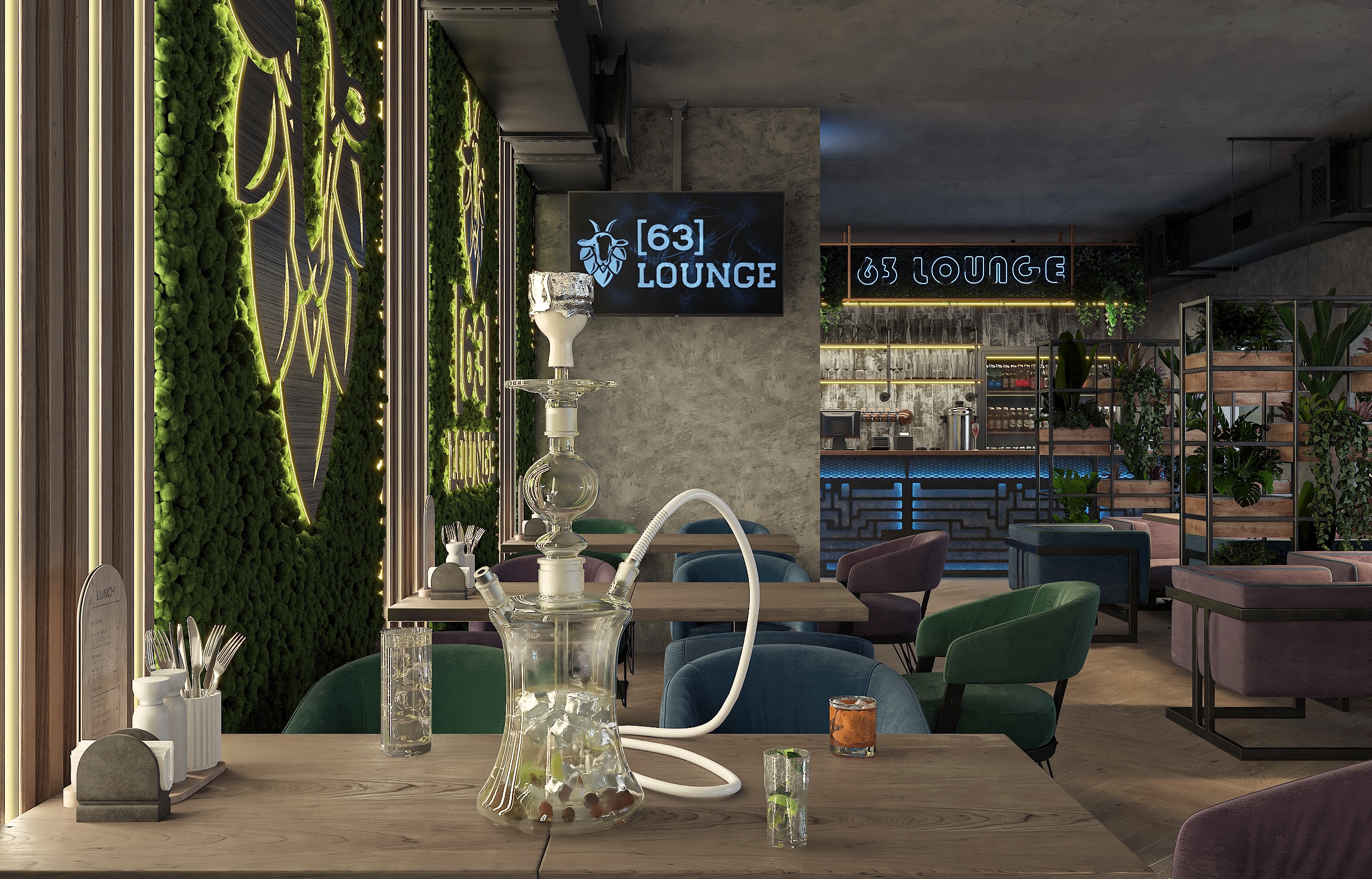 Дизайн-проект лаунж бара "63 LOUNGE" в Самаре