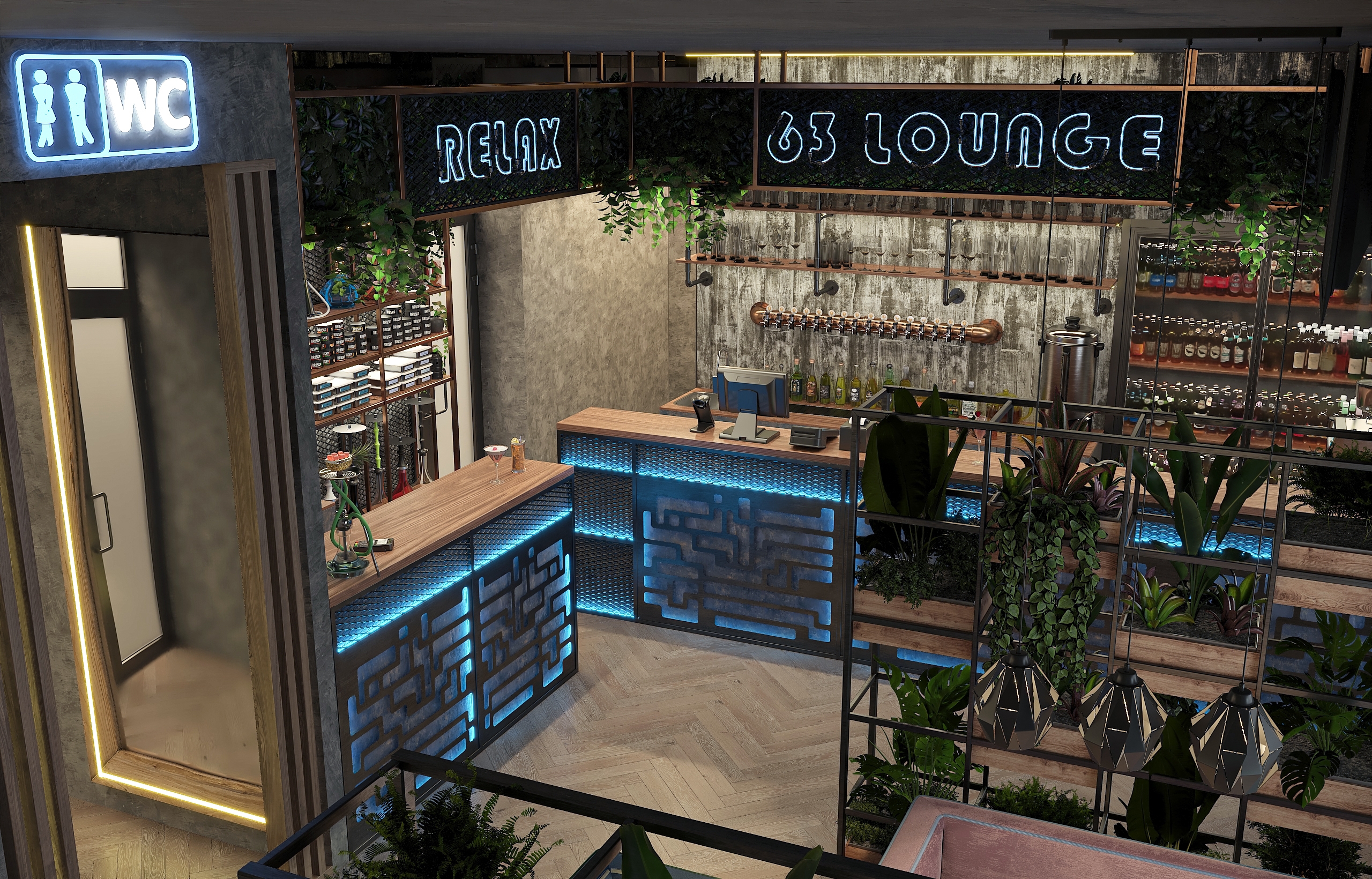 Дизайн-проект лаунж бара "63 LOUNGE" в Самаре