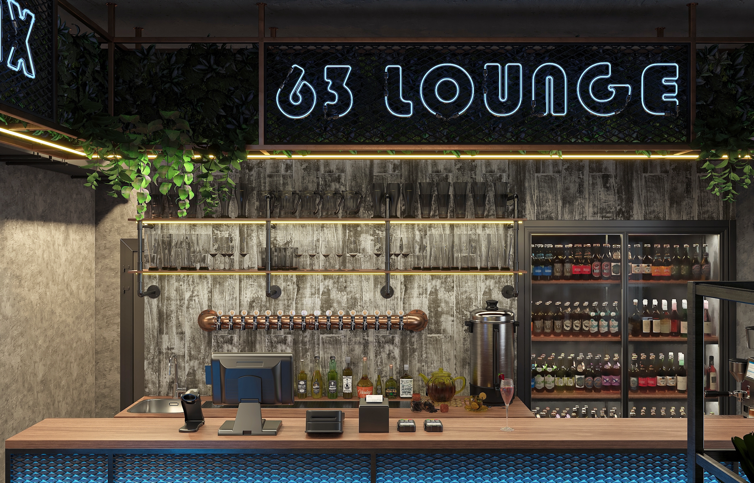 Дизайн-проект лаунж бара "63 LOUNGE" в Самаре