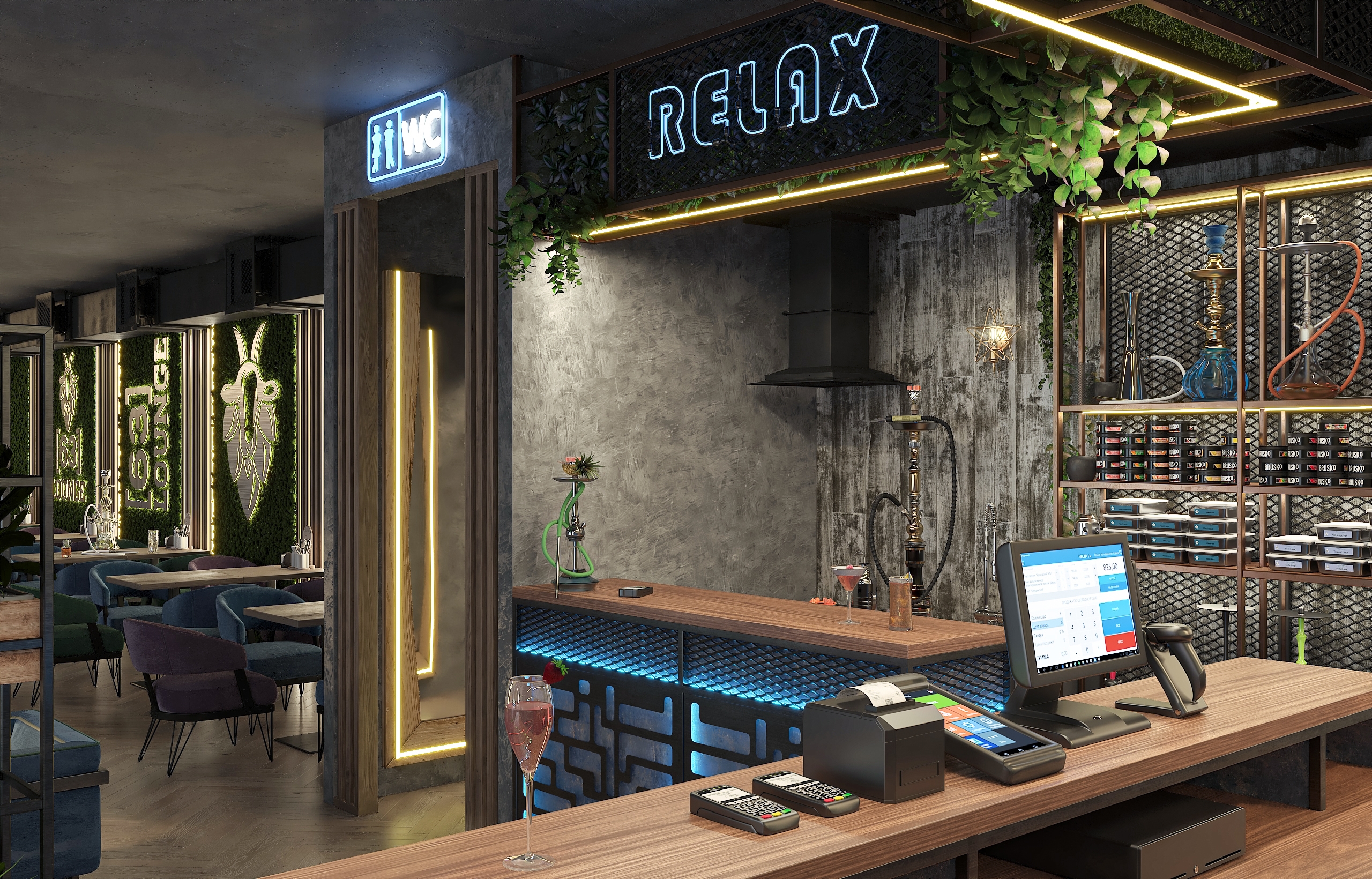 Дизайн-проект лаунж бара "63 LOUNGE" в Самаре