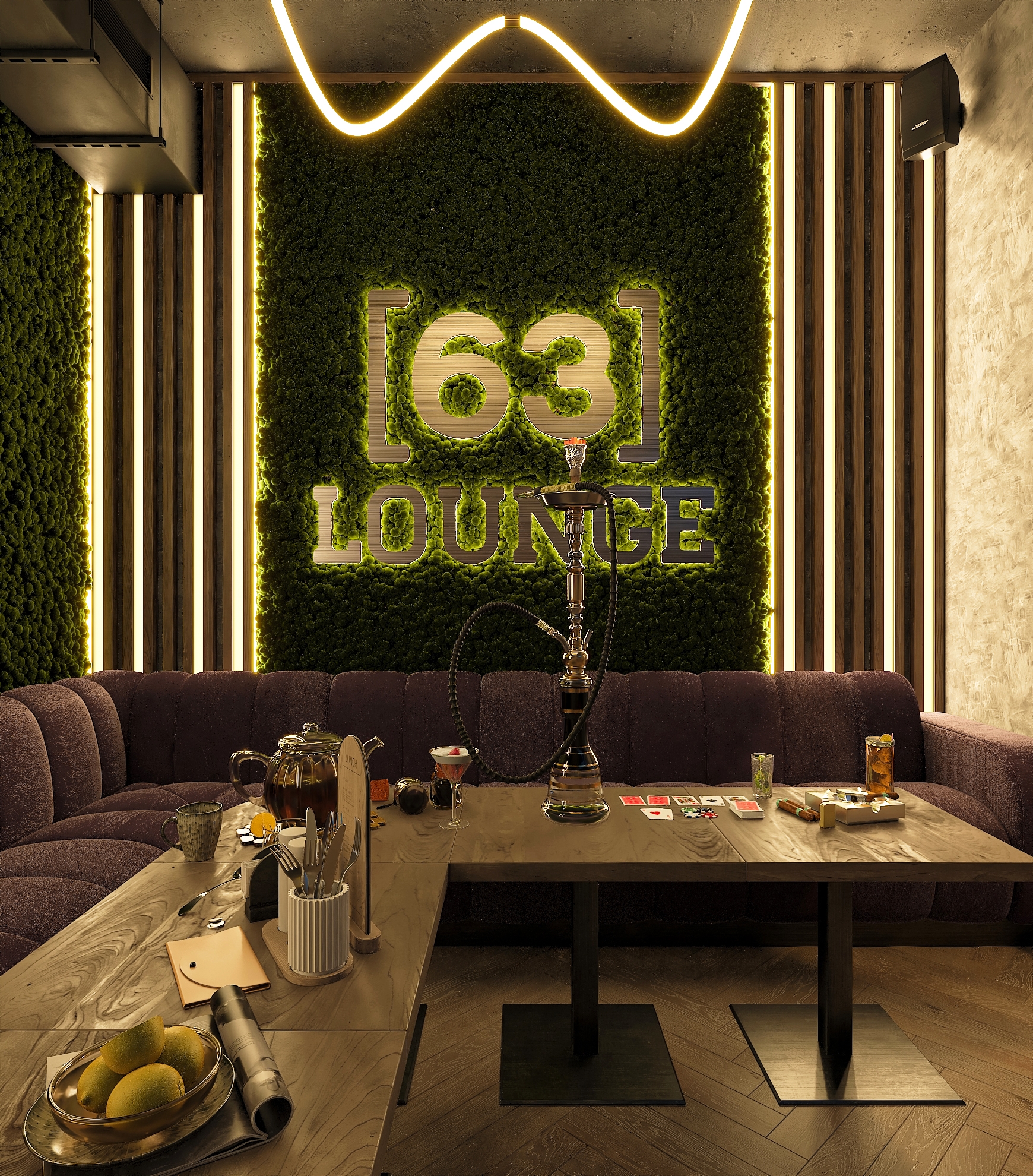 Дизайн-проект лаунж бара "63 LOUNGE" в Самаре