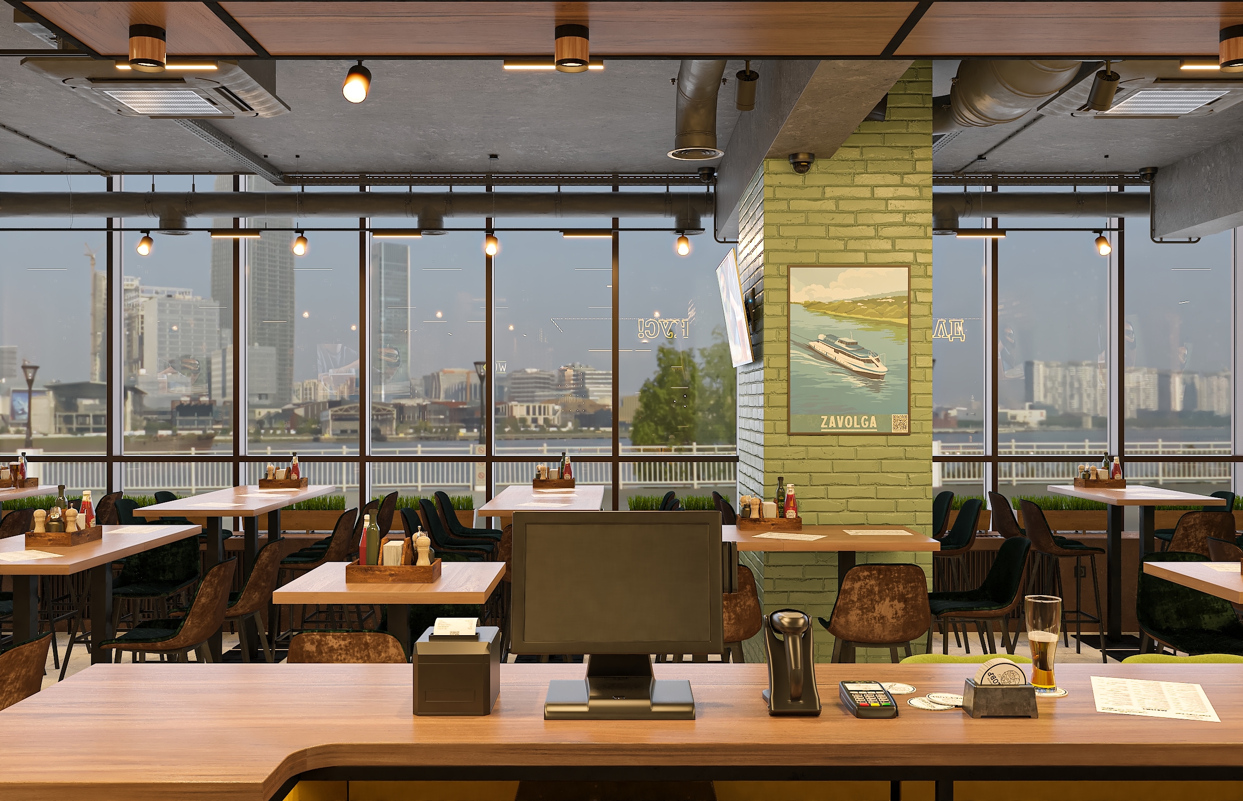 Дизайн-проект бара "КРАФТОВЪ“ на Осетинской в Самаре