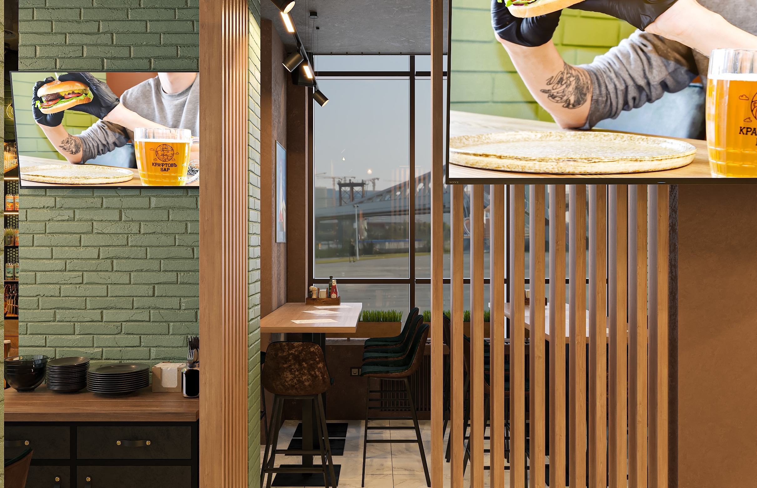 Дизайн-проект бара "КРАФТОВЪ“ на Осетинской в Самаре