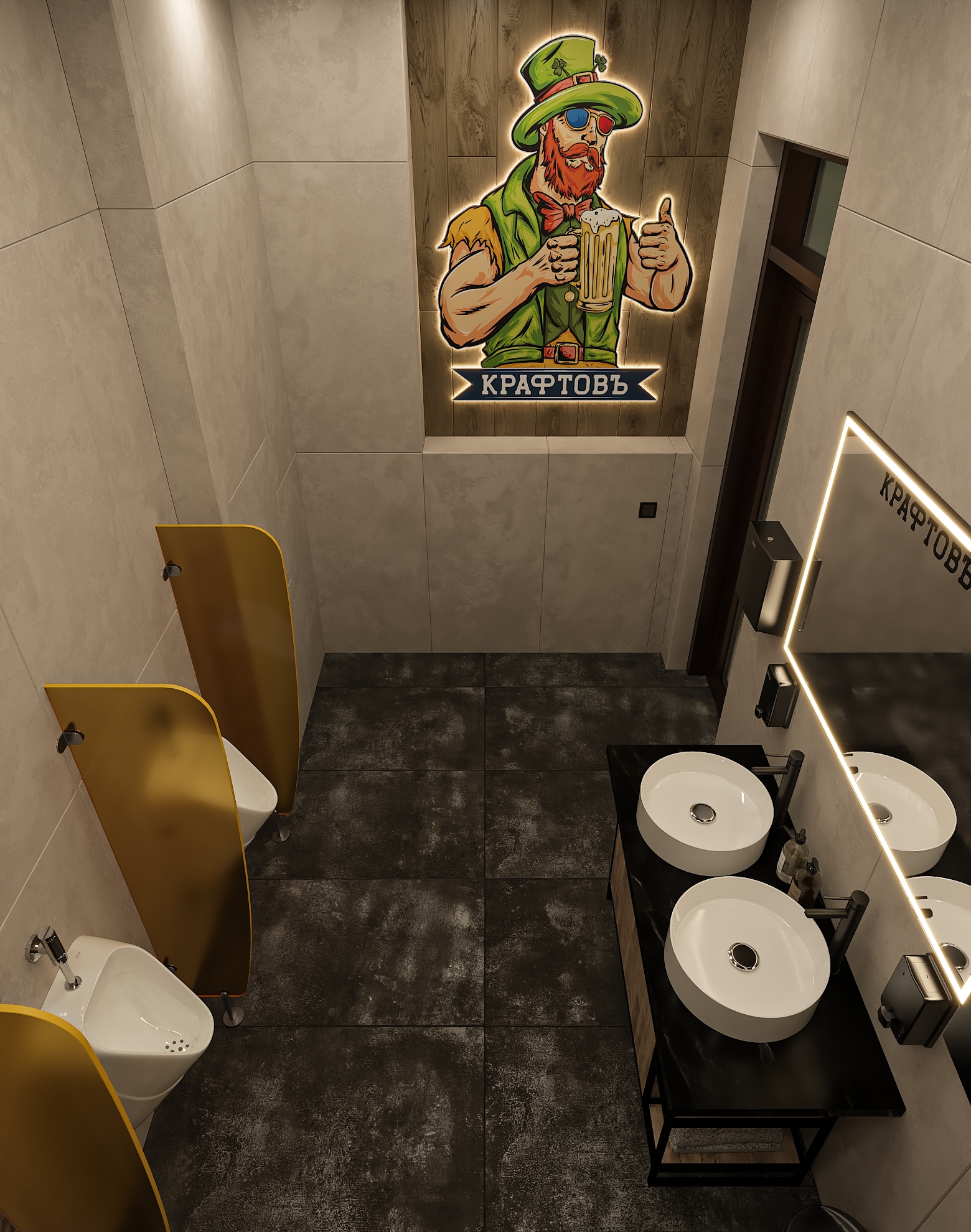 Дизайн-проект бара "КРАФТОВЪ“ на Осетинской в Самаре