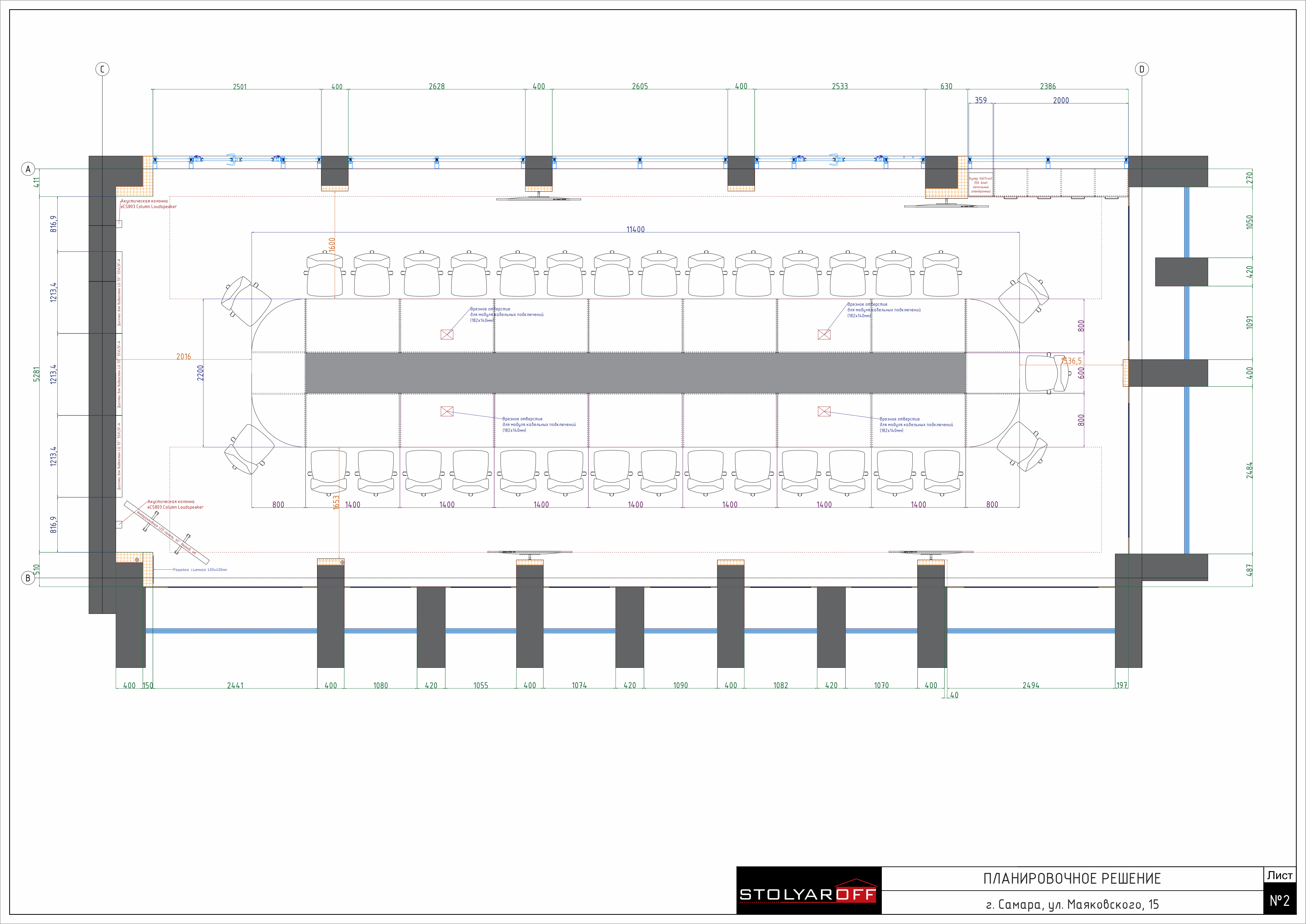 Дизайн-проект конференц-зала для компании энергоснабжения Т+ в Самаре