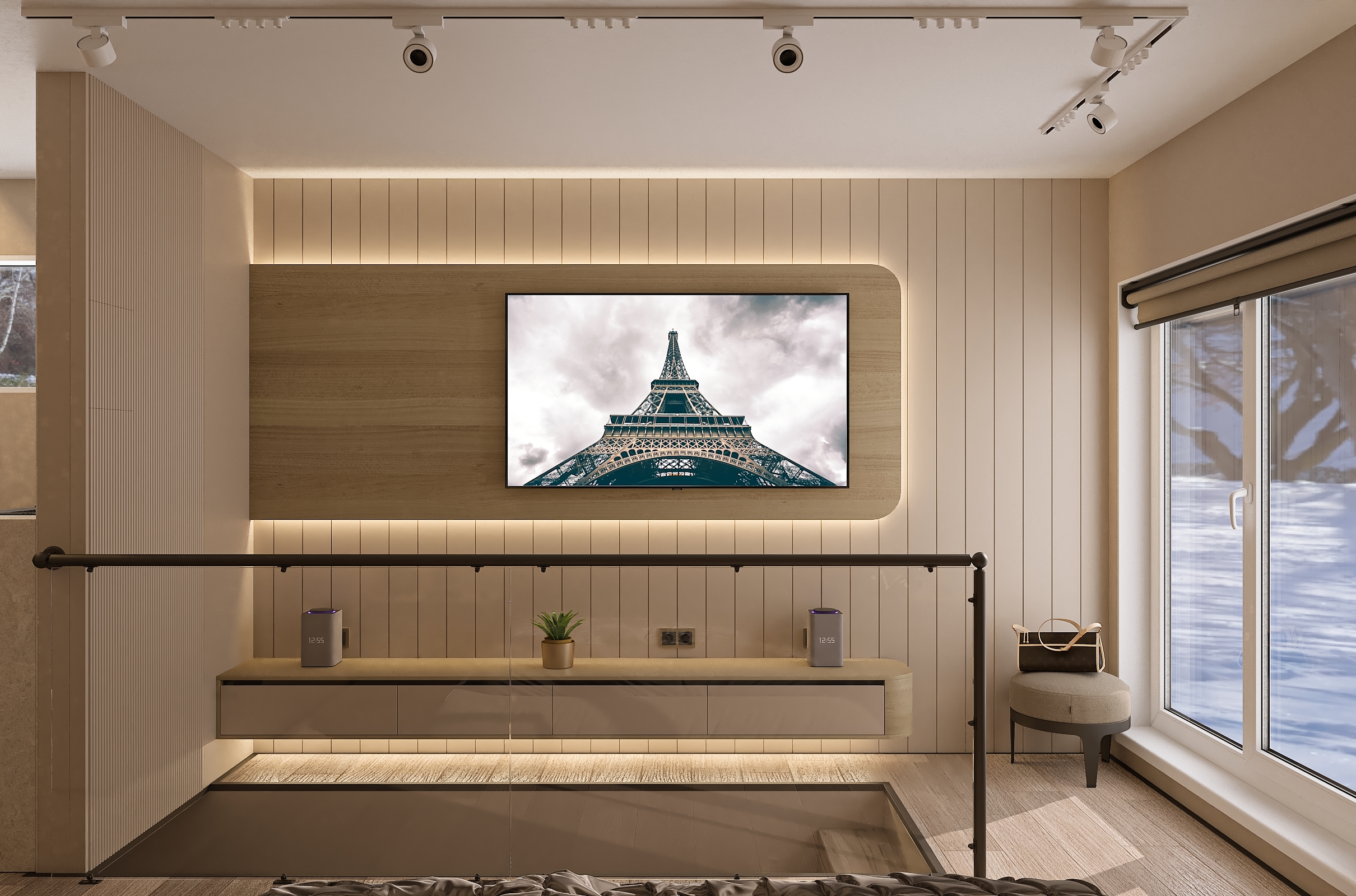 Дизайн-проект номера гостевого дома в Подмосковье.