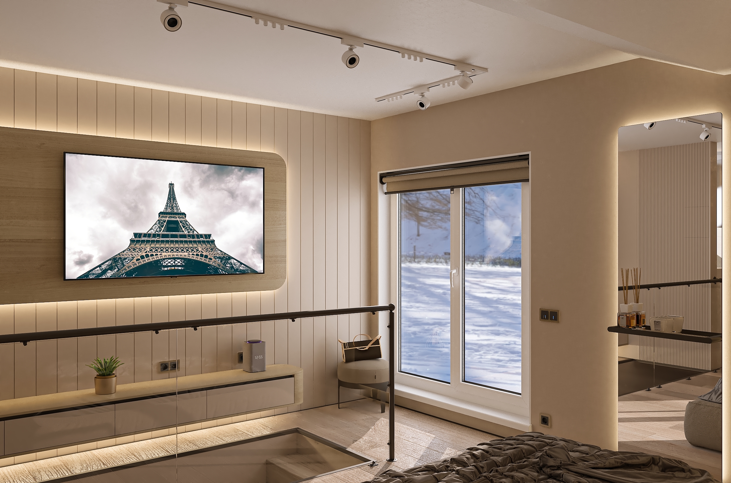 Дизайн-проект номера гостевого дома в Подмосковье.