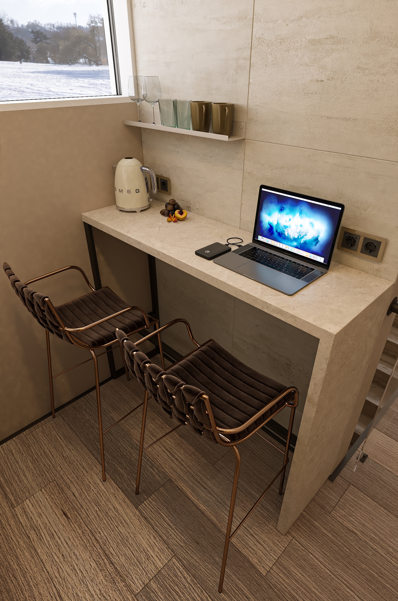 Дизайн-проект номера гостевого дома в Подмосковье.