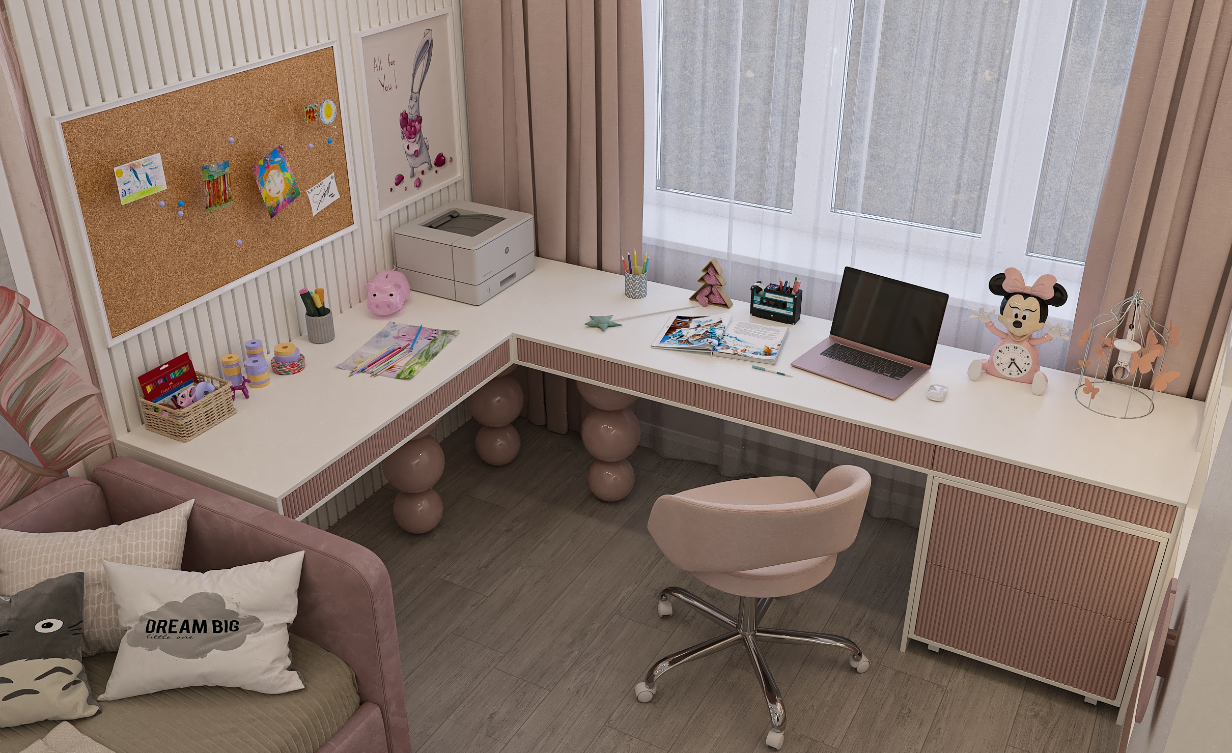Дизайн интерьера детской комнаты для девочки в Самаре
