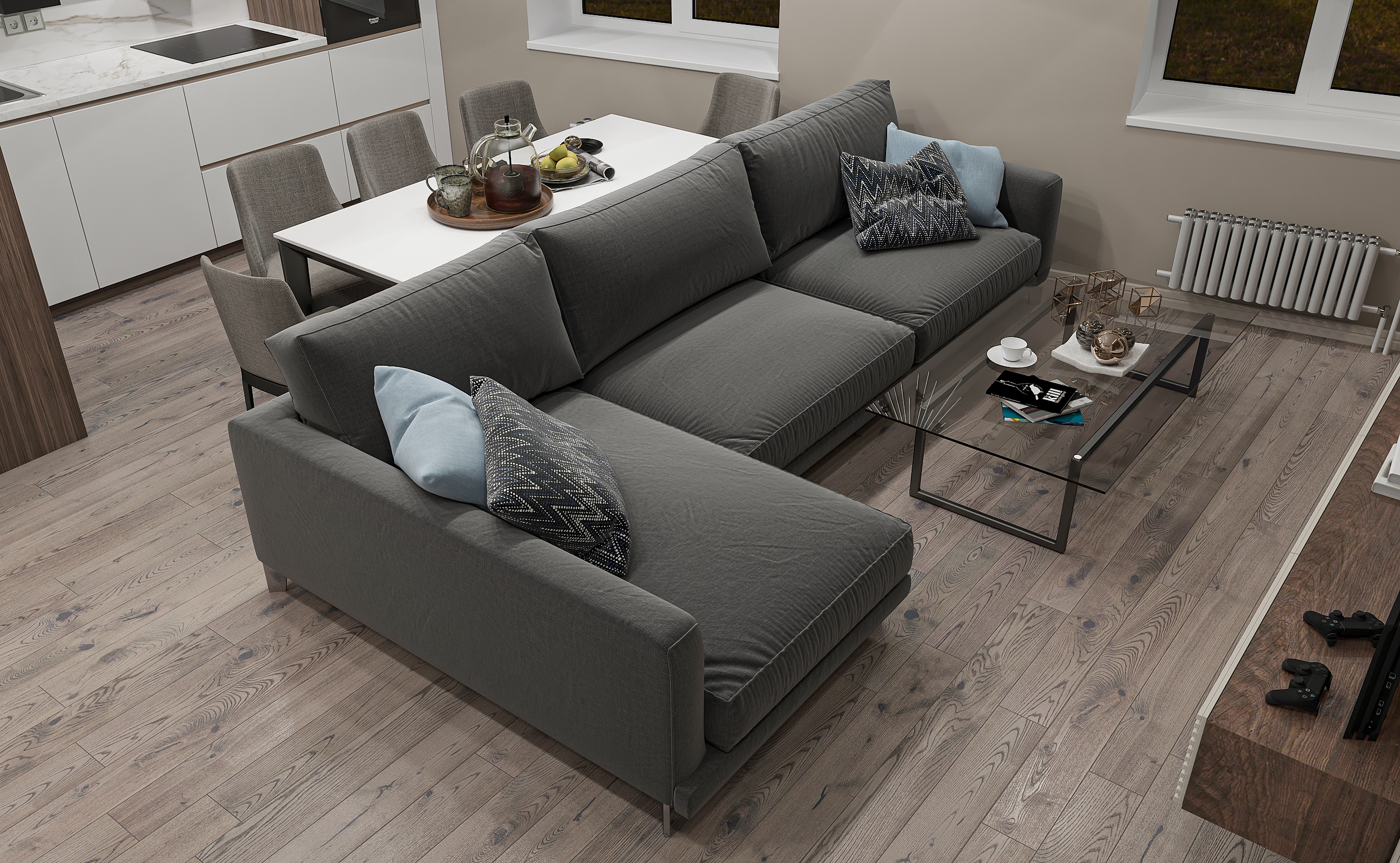 Дизайн интерьера двухкомнатной квартиры в ЖК «Твинс». в Самаре