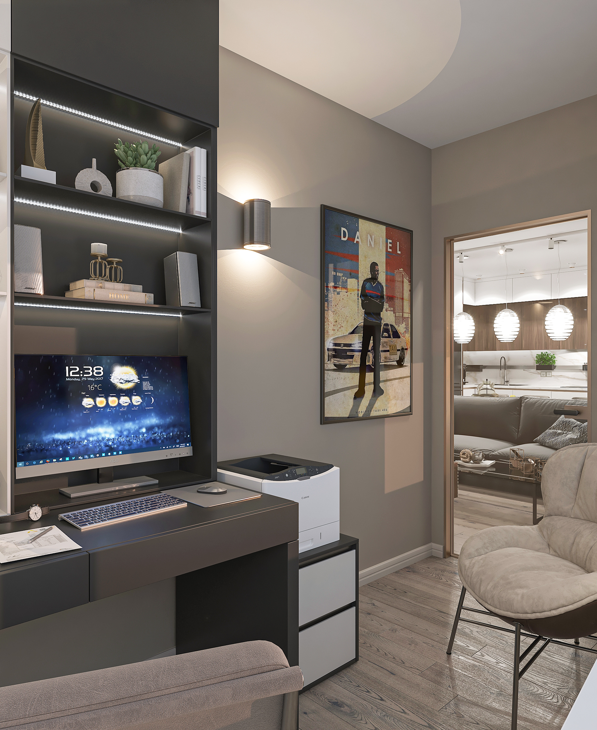 Дизайн интерьера двухкомнатной квартиры в ЖК «Твинс». в Самаре