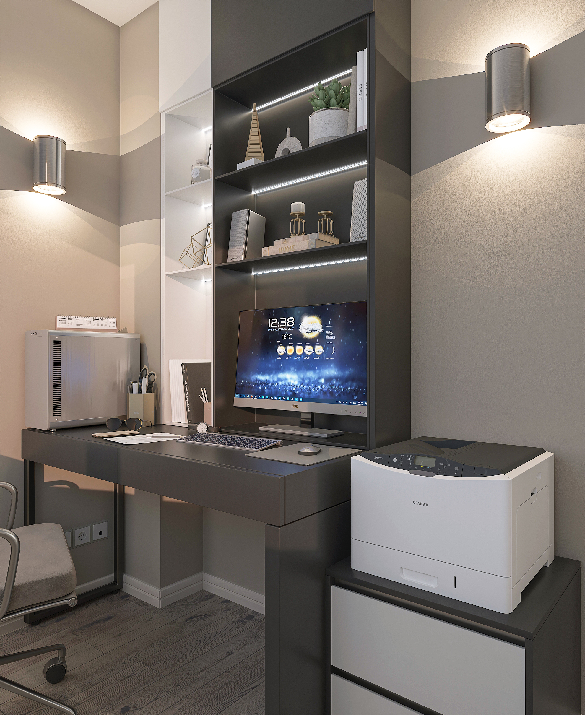 Дизайн интерьера двухкомнатной квартиры в ЖК «Твинс». в Самаре