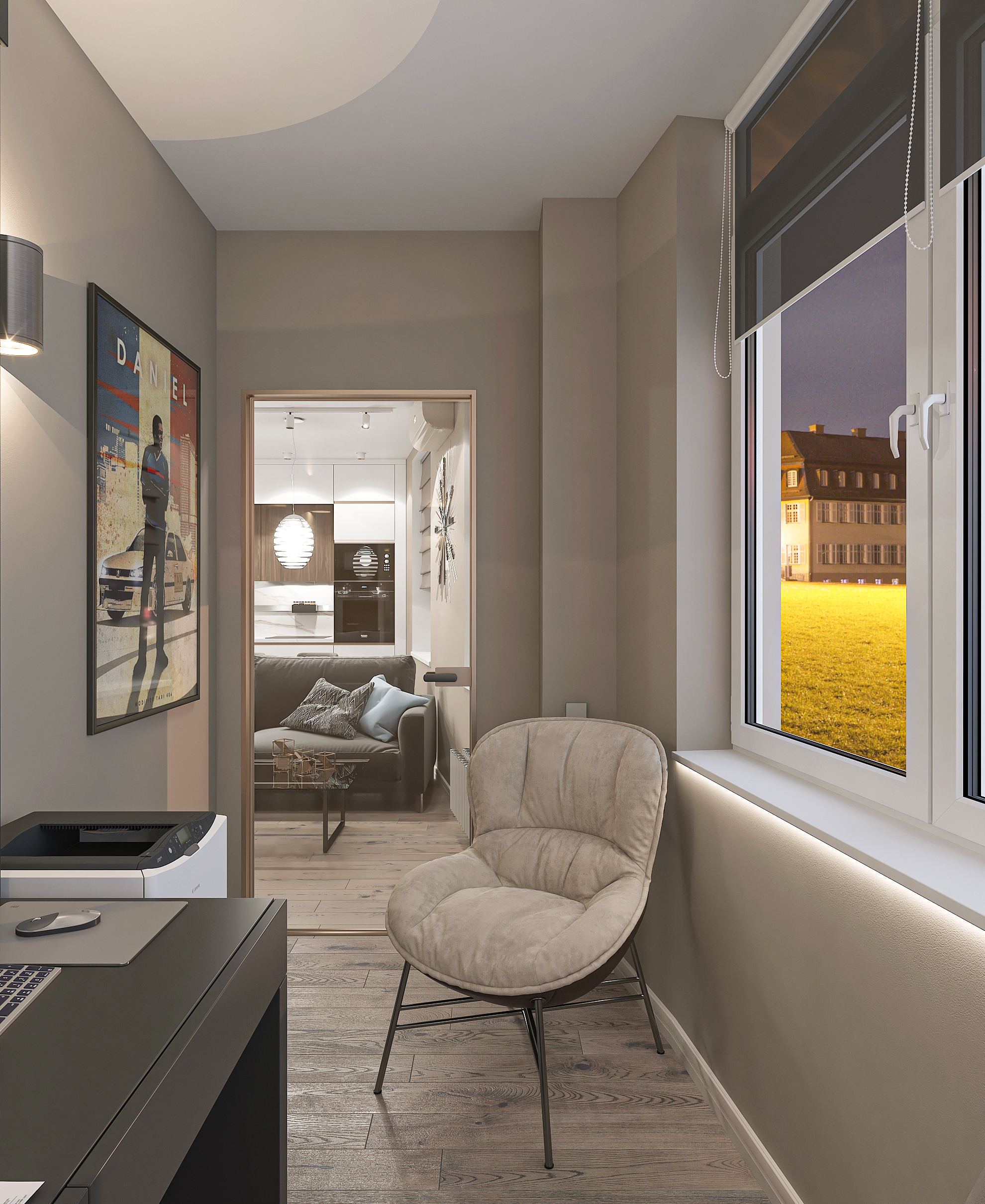 Дизайн интерьера двухкомнатной квартиры в ЖК «Твинс». в Самаре