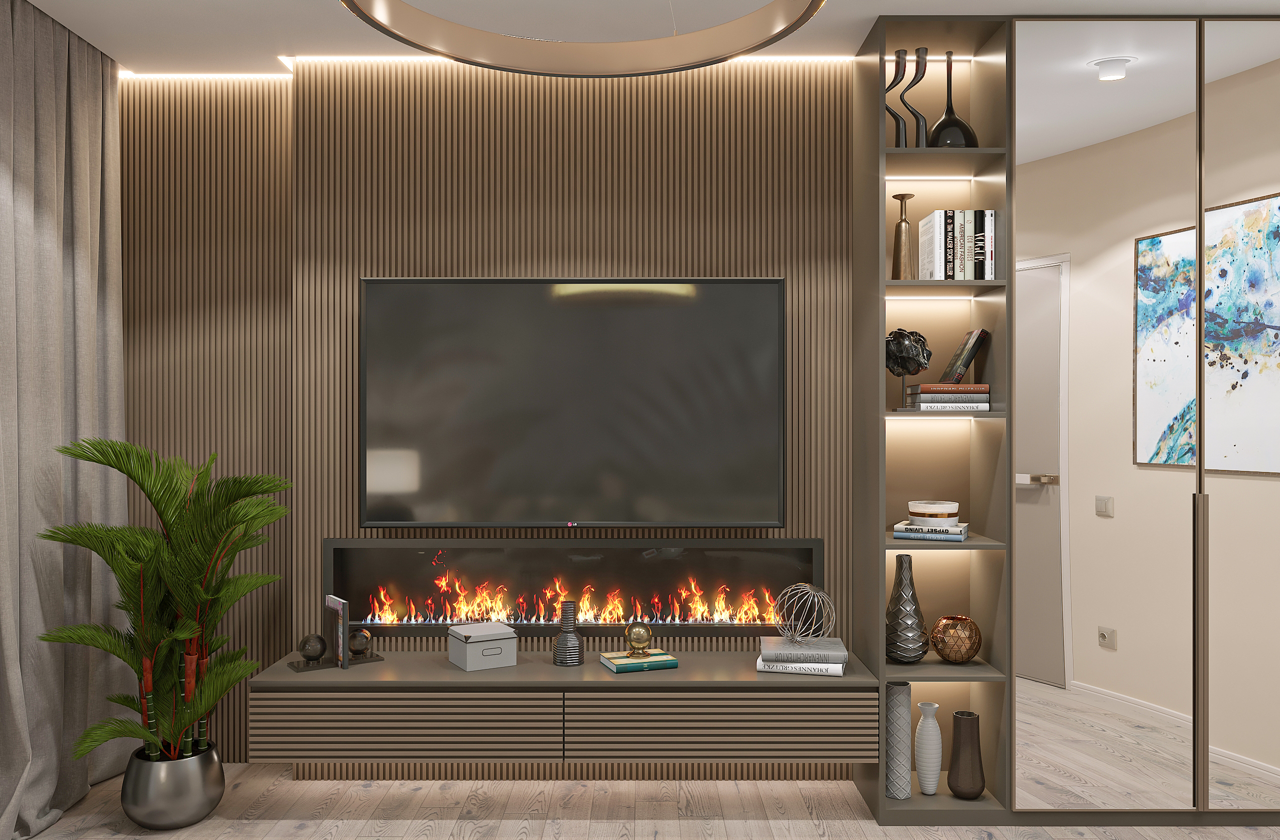 Дизайн-проект гостиной в современном стиле в Самаре