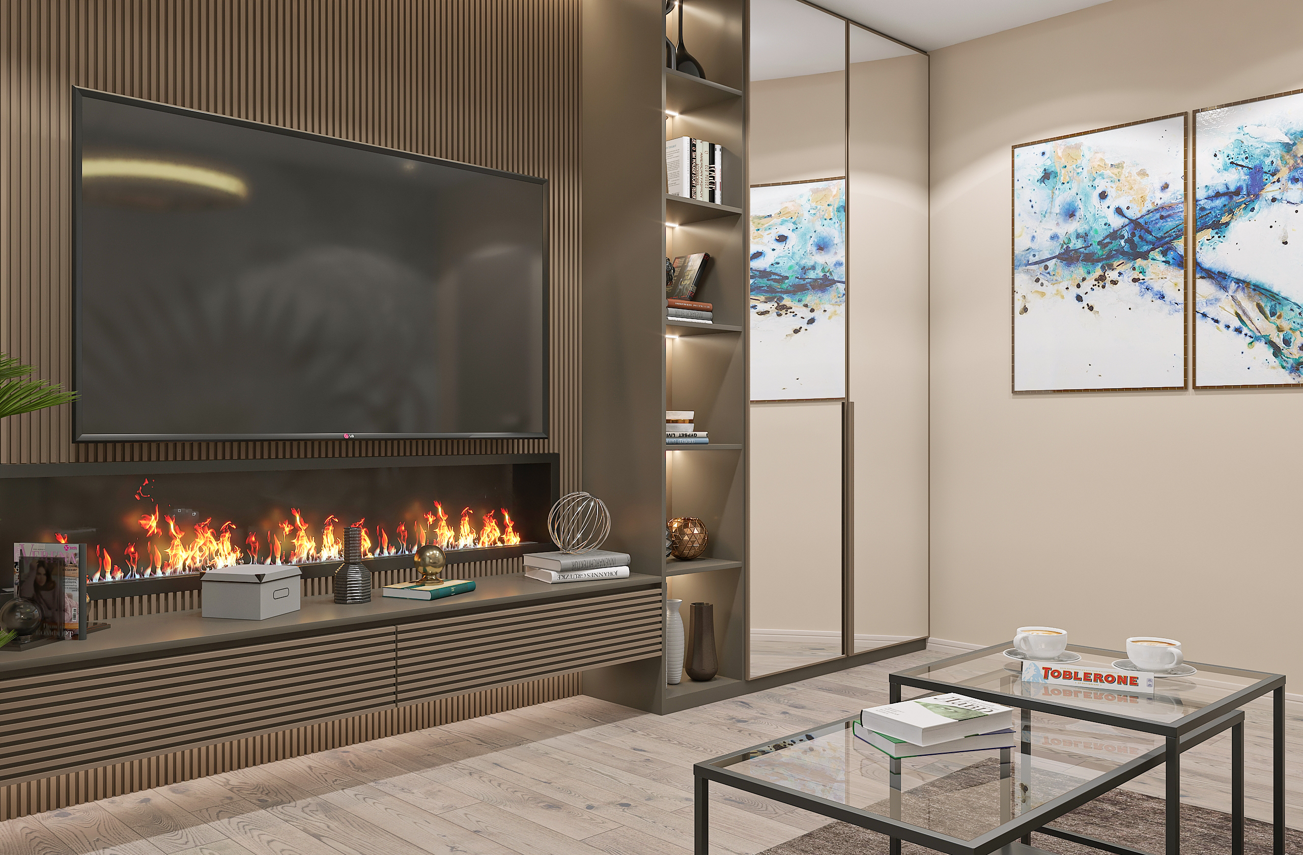 Дизайн-проект гостиной в современном стиле в Самаре