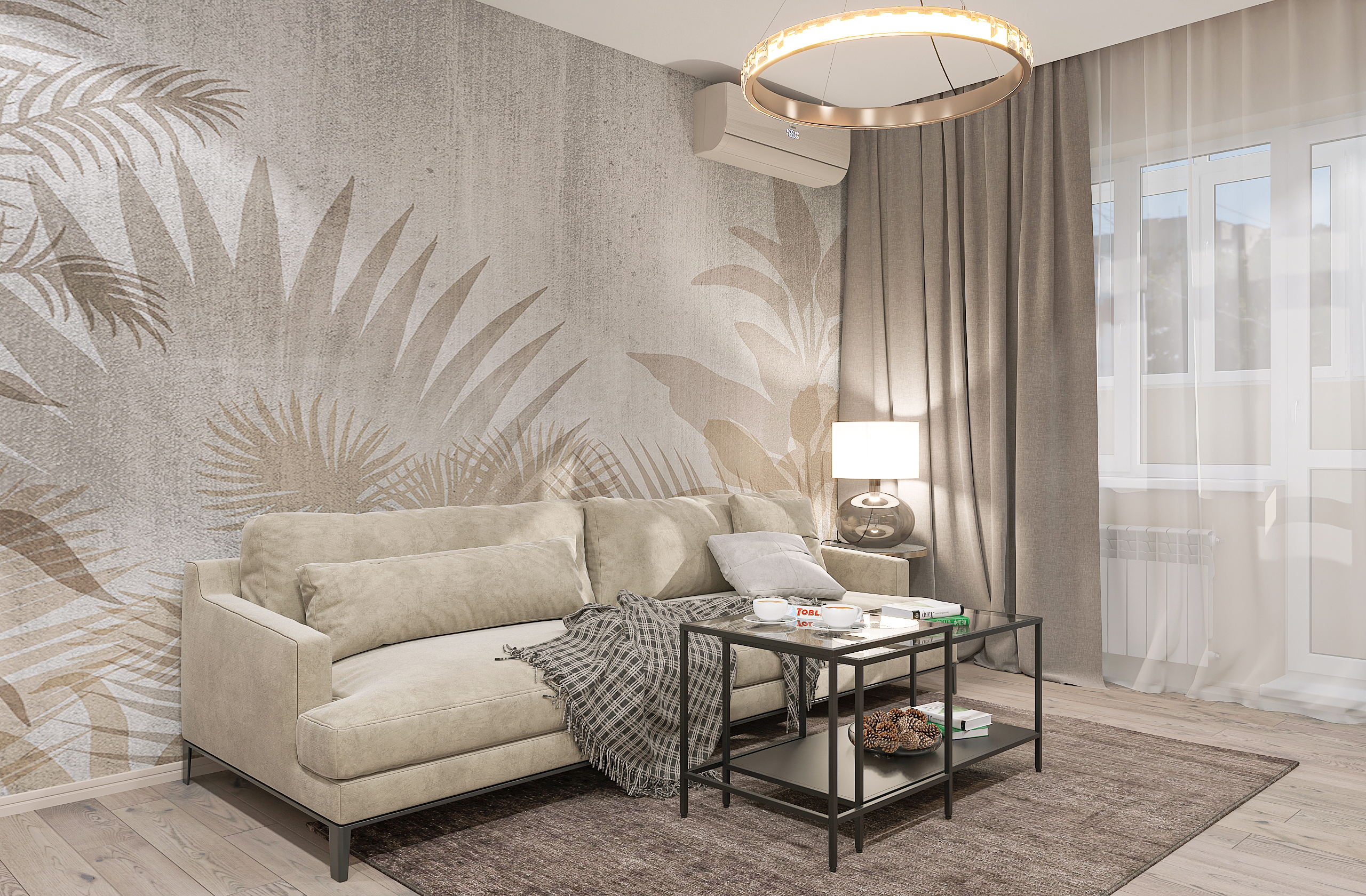 Дизайн-проект гостиной в современном стиле в Самаре