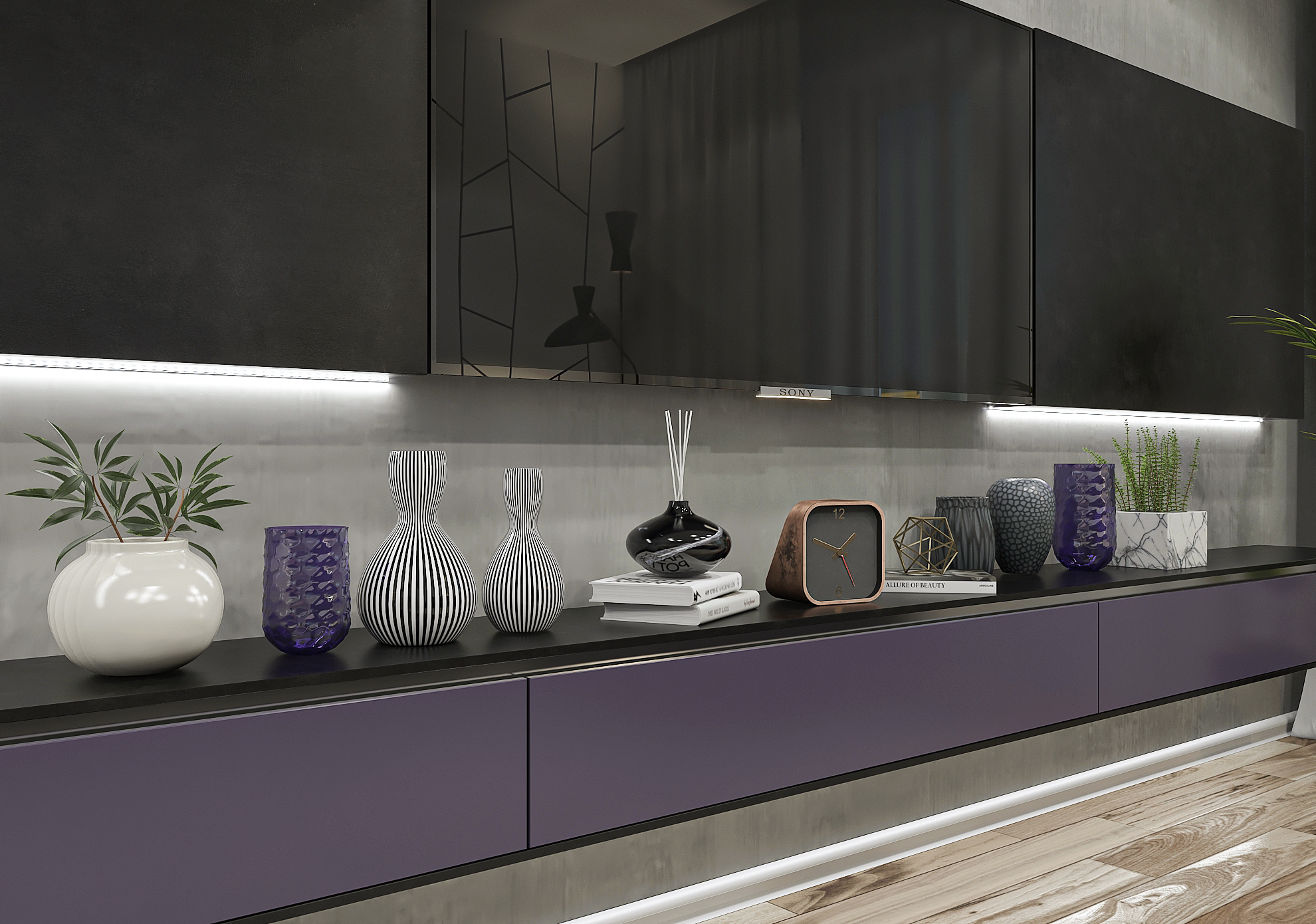 Дизайн-проект гостиной квартиры в ЖК Южный Город в Самаре