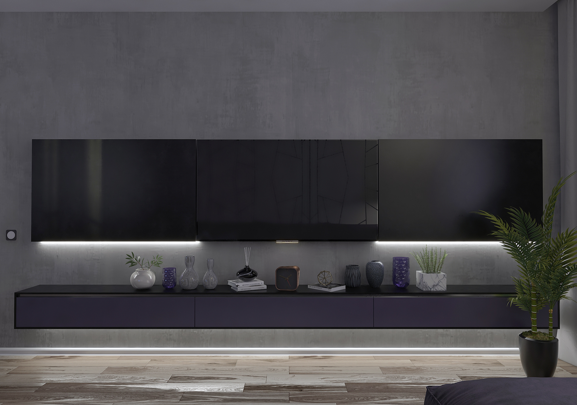 Дизайн-проект гостиной квартиры в ЖК Южный Город в Самаре