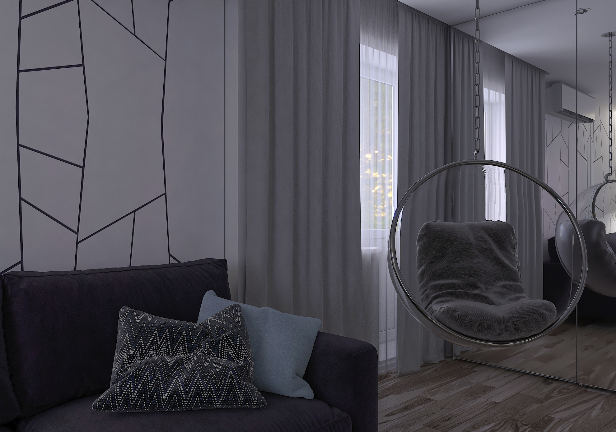 Дизайн-проект гостиной квартиры в ЖК Южный Город в Самаре