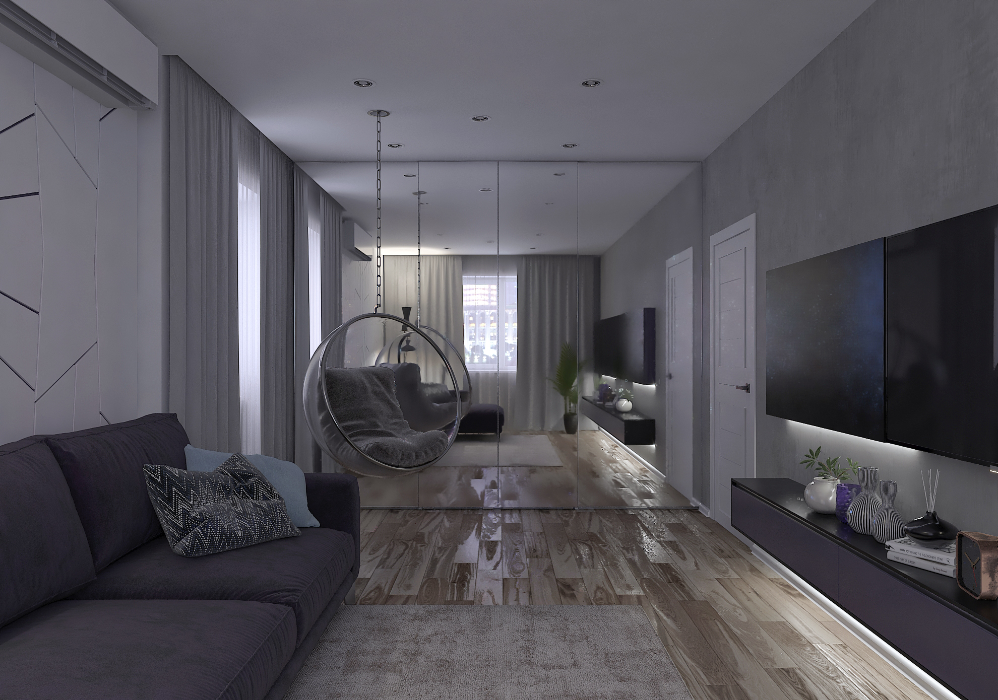 Дизайн-проект гостиной квартиры в ЖК Южный Город в Самаре