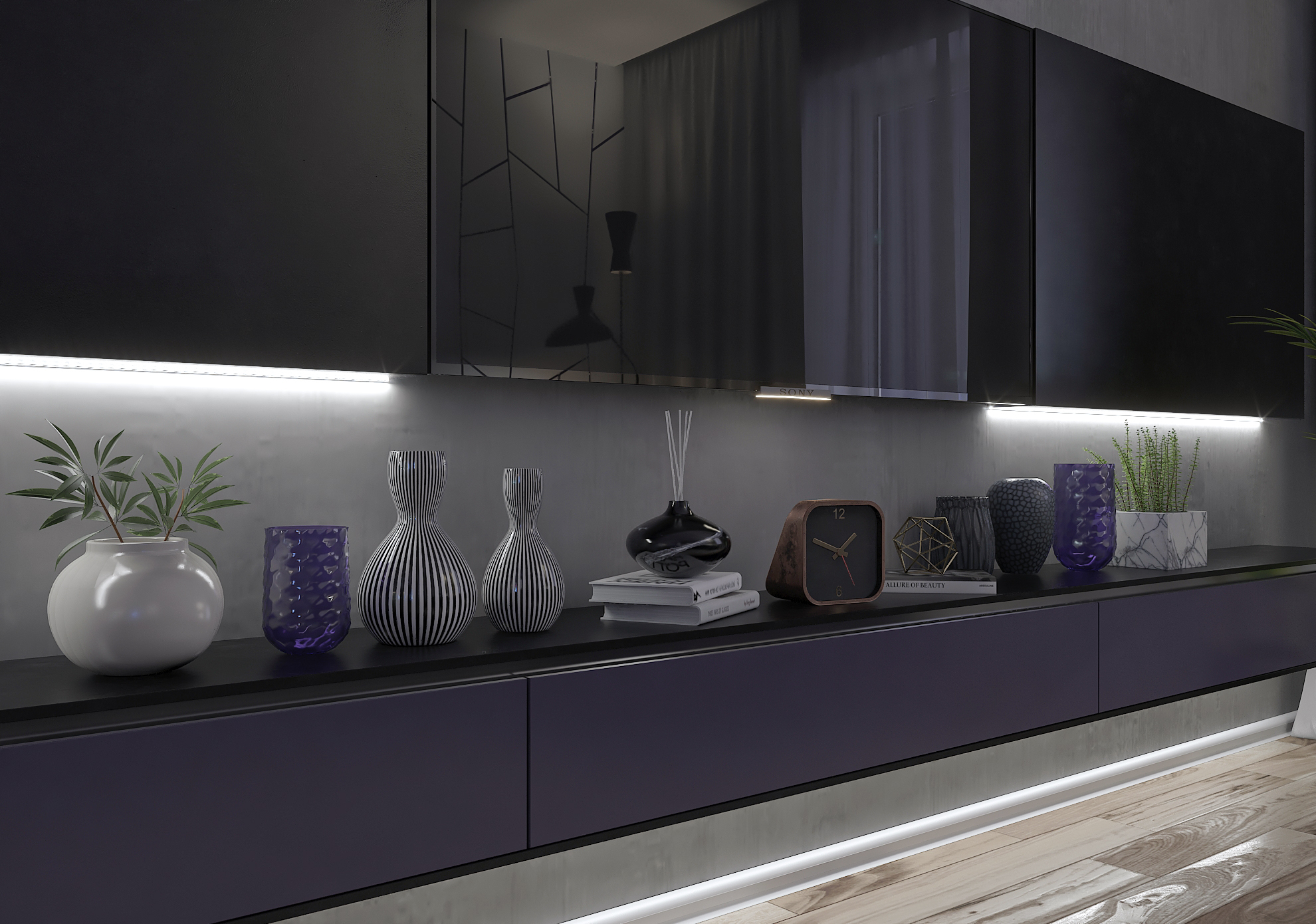 Дизайн-проект гостиной квартиры в ЖК Южный Город в Самаре