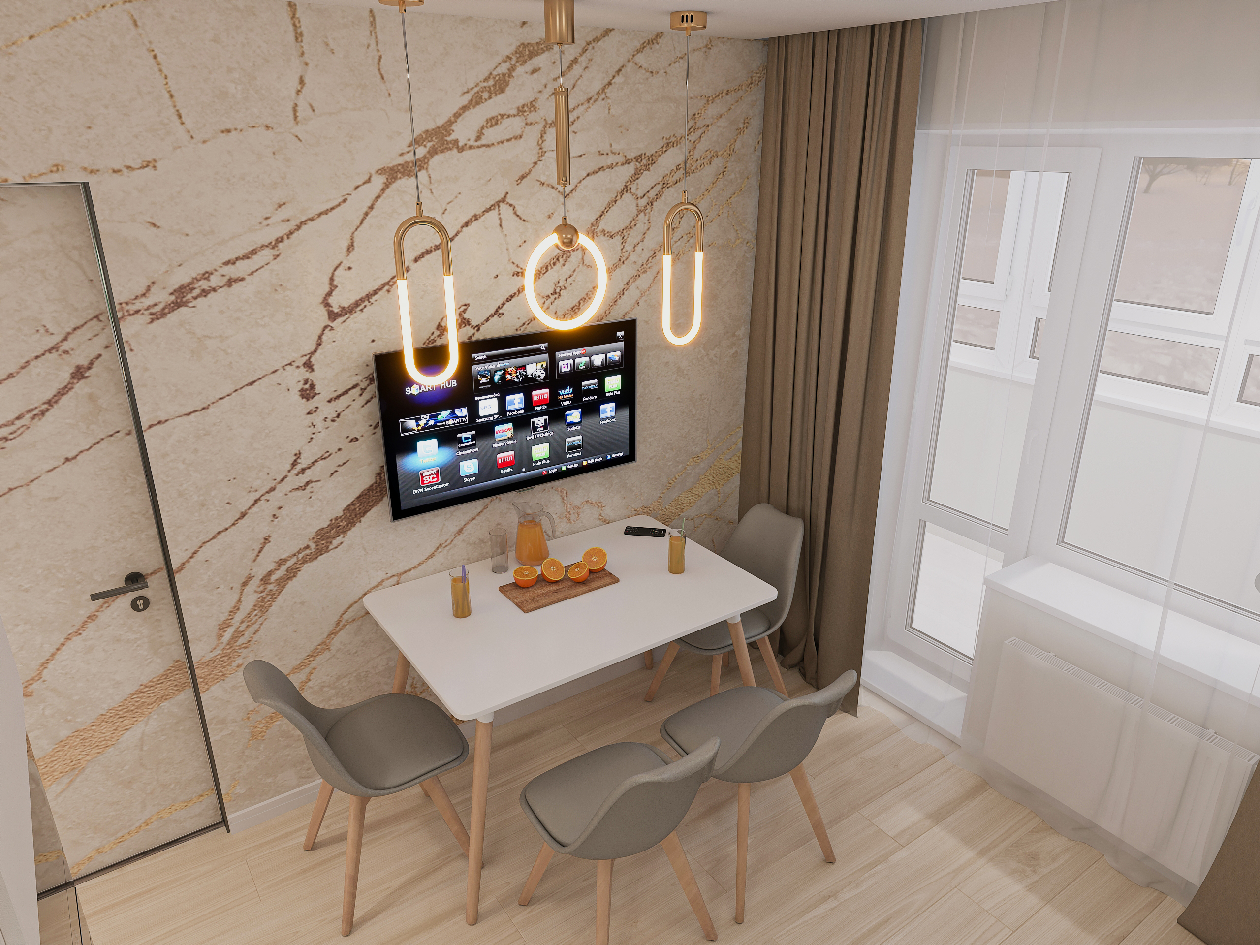 Дизайн-проект двухкомнатной квартиры в ЖК Две Реки в Самаре