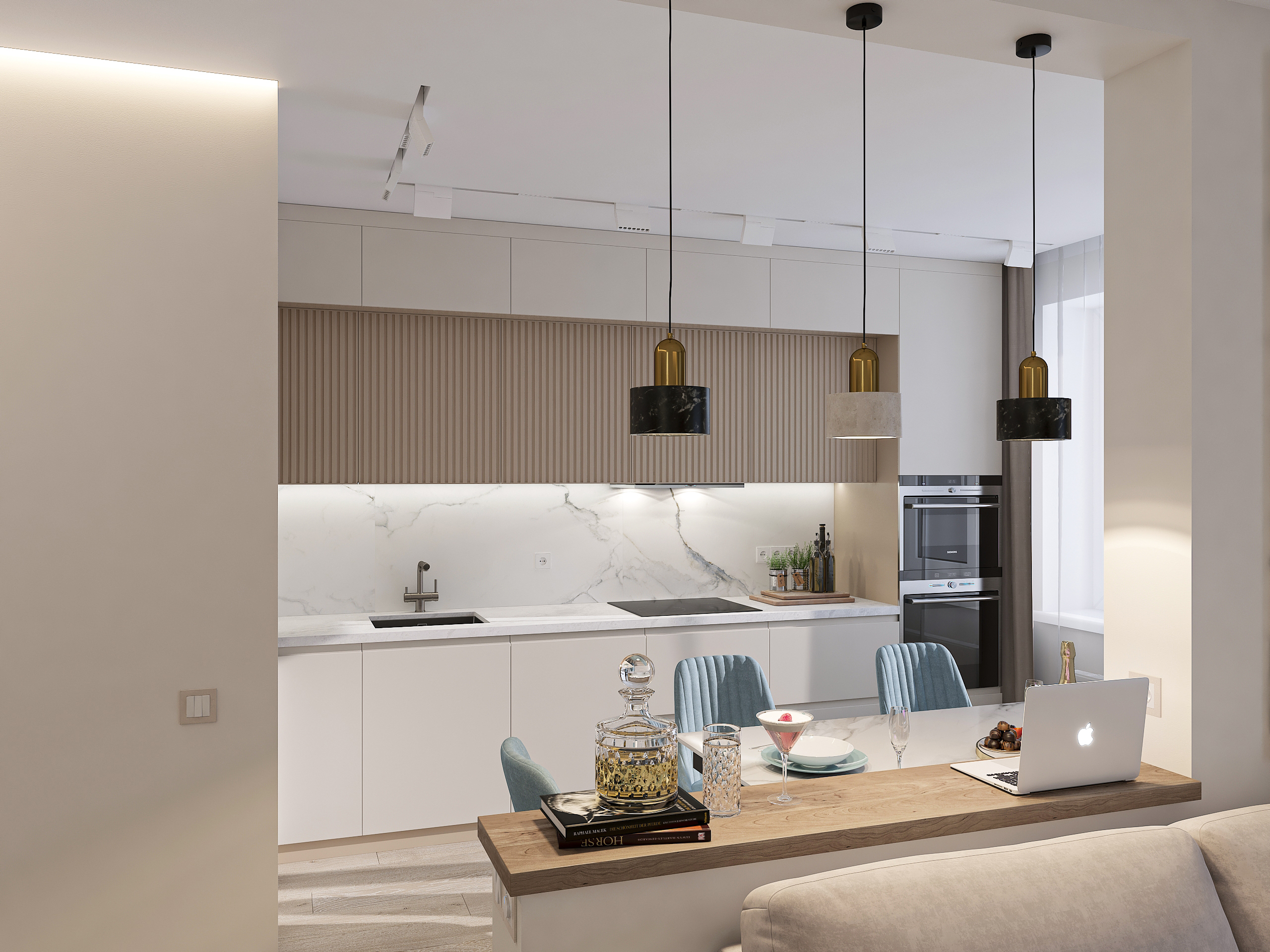 Дизайн-проект трёхкомнатной квартиры для молодой семьи в "ЖК АМГРАД" в Самаре