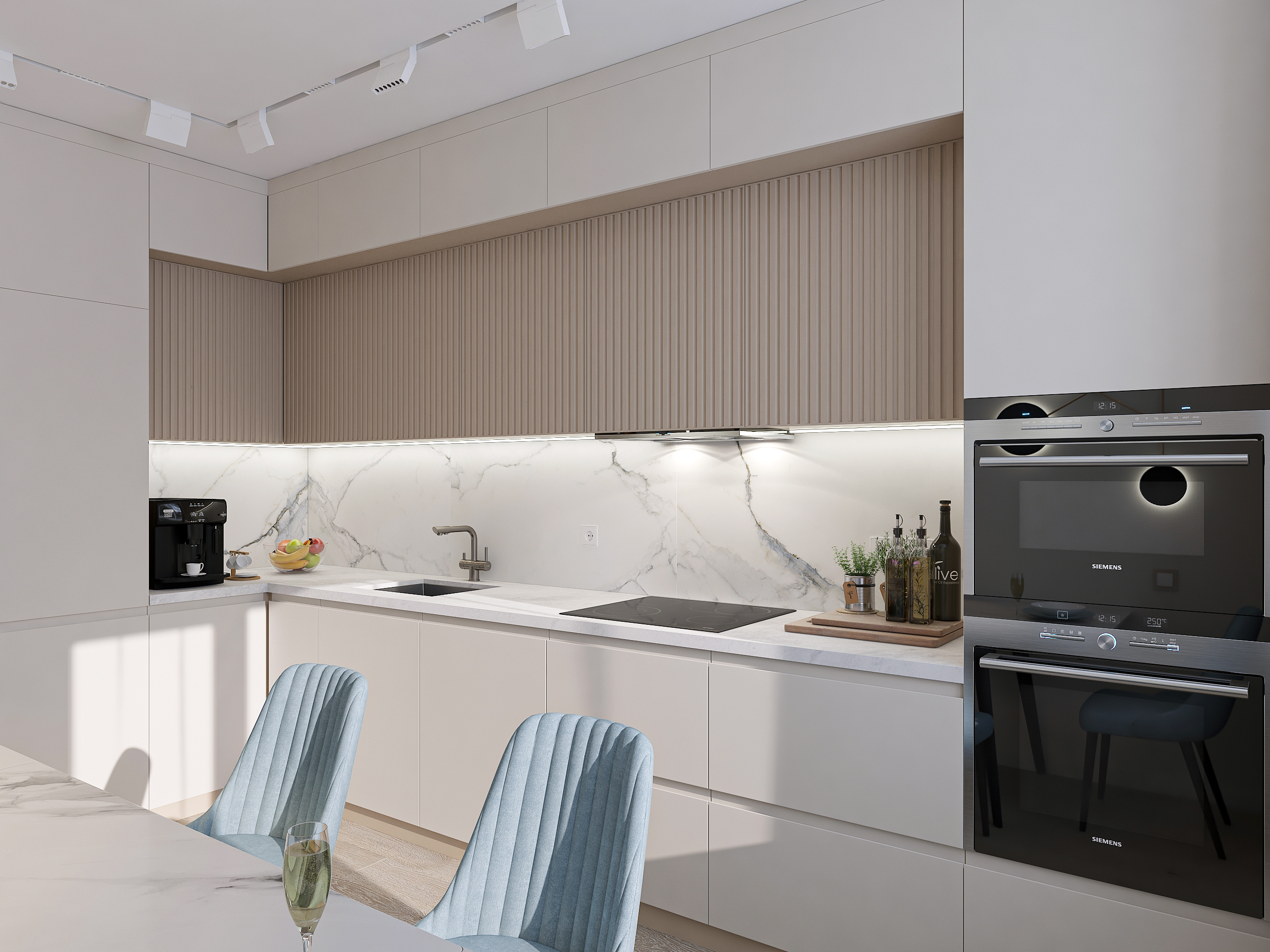 Дизайн-проект трёхкомнатной квартиры для молодой семьи в "ЖК АМГРАД" в Самаре