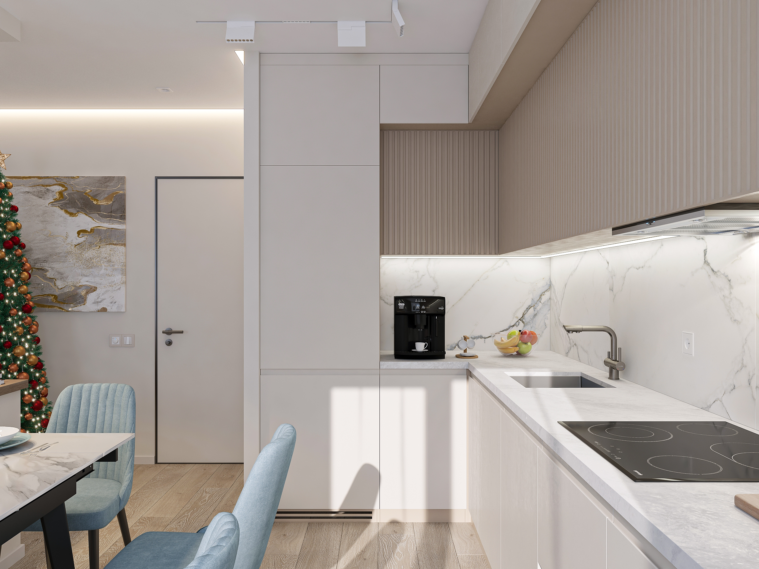 Дизайн-проект трёхкомнатной квартиры для молодой семьи в "ЖК АМГРАД" в Самаре