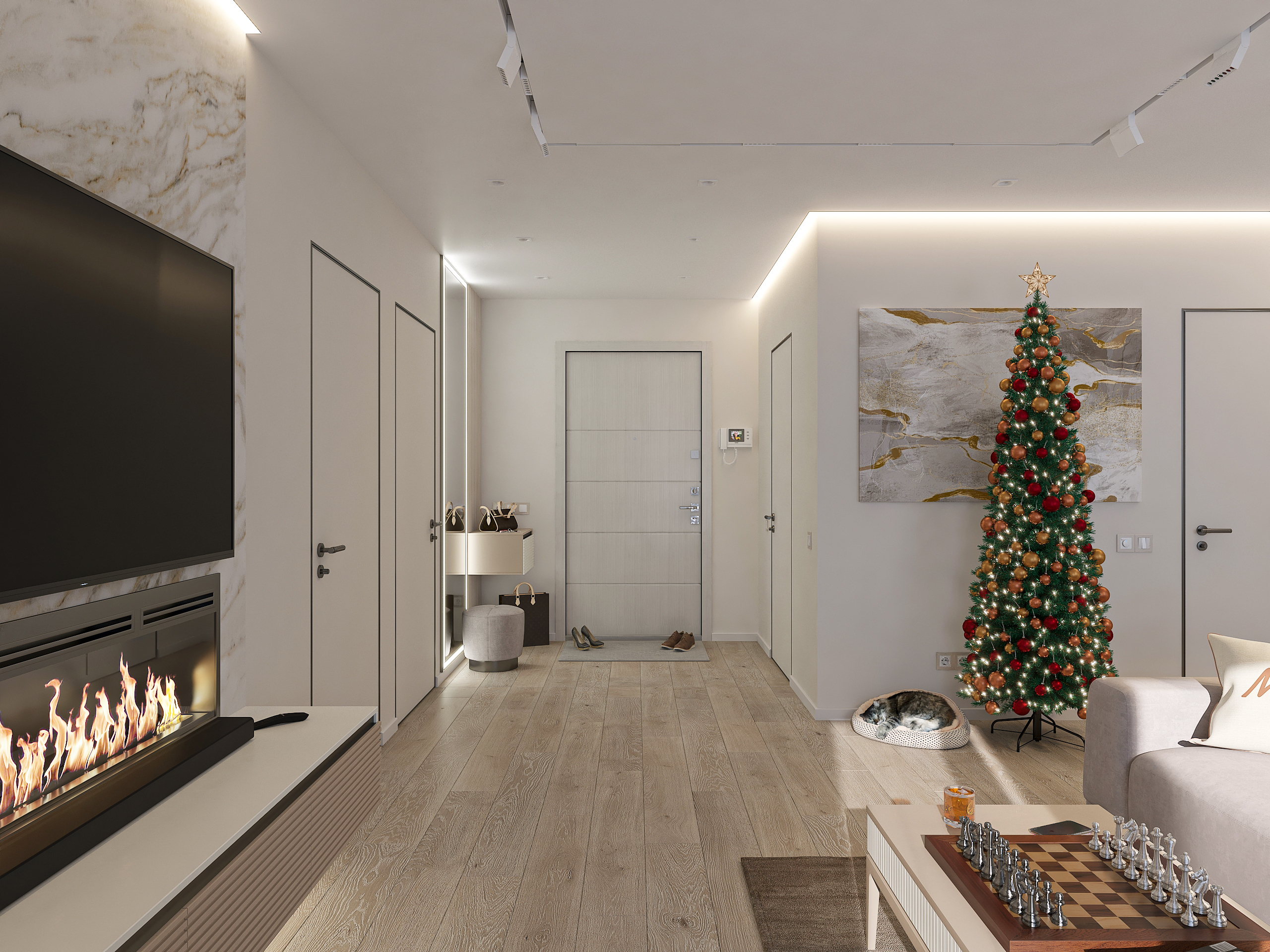 Дизайн-проект трёхкомнатной квартиры для молодой семьи в "ЖК АМГРАД" в Самаре