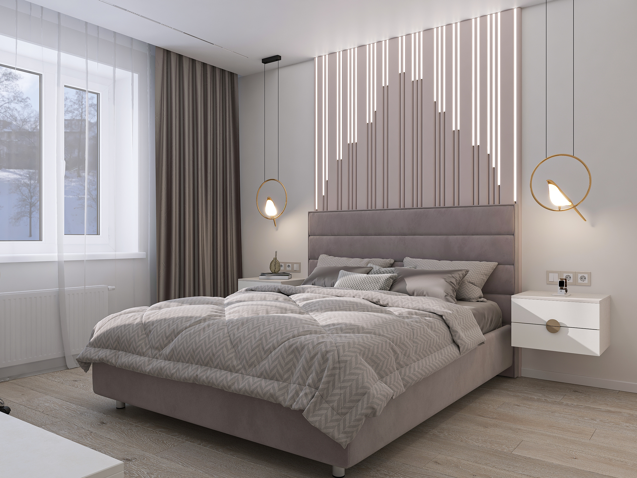 Дизайн-проект трёхкомнатной квартиры для молодой семьи в "ЖК АМГРАД" в Самаре