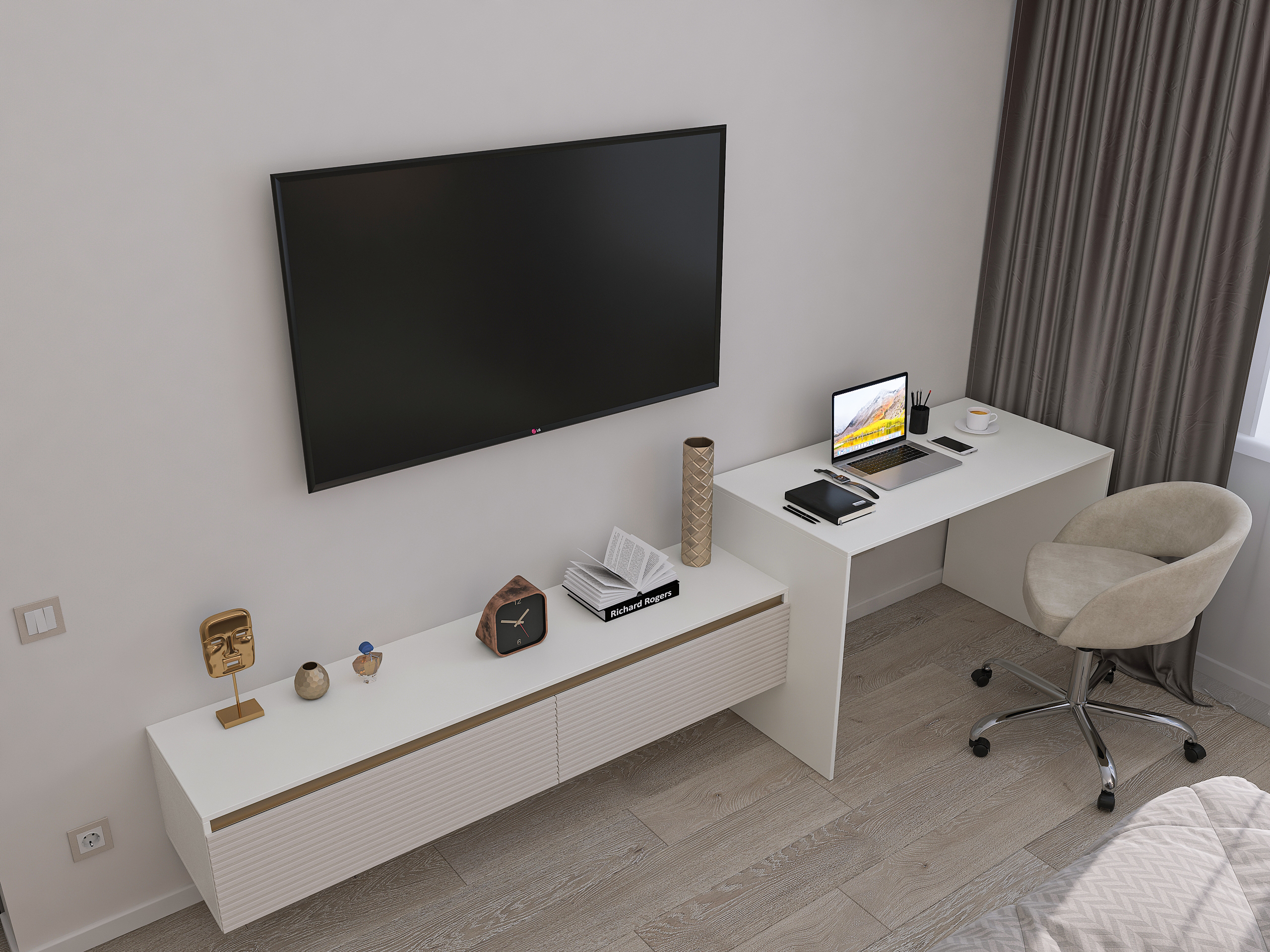 Дизайн-проект трёхкомнатной квартиры для молодой семьи в "ЖК АМГРАД" в Самаре