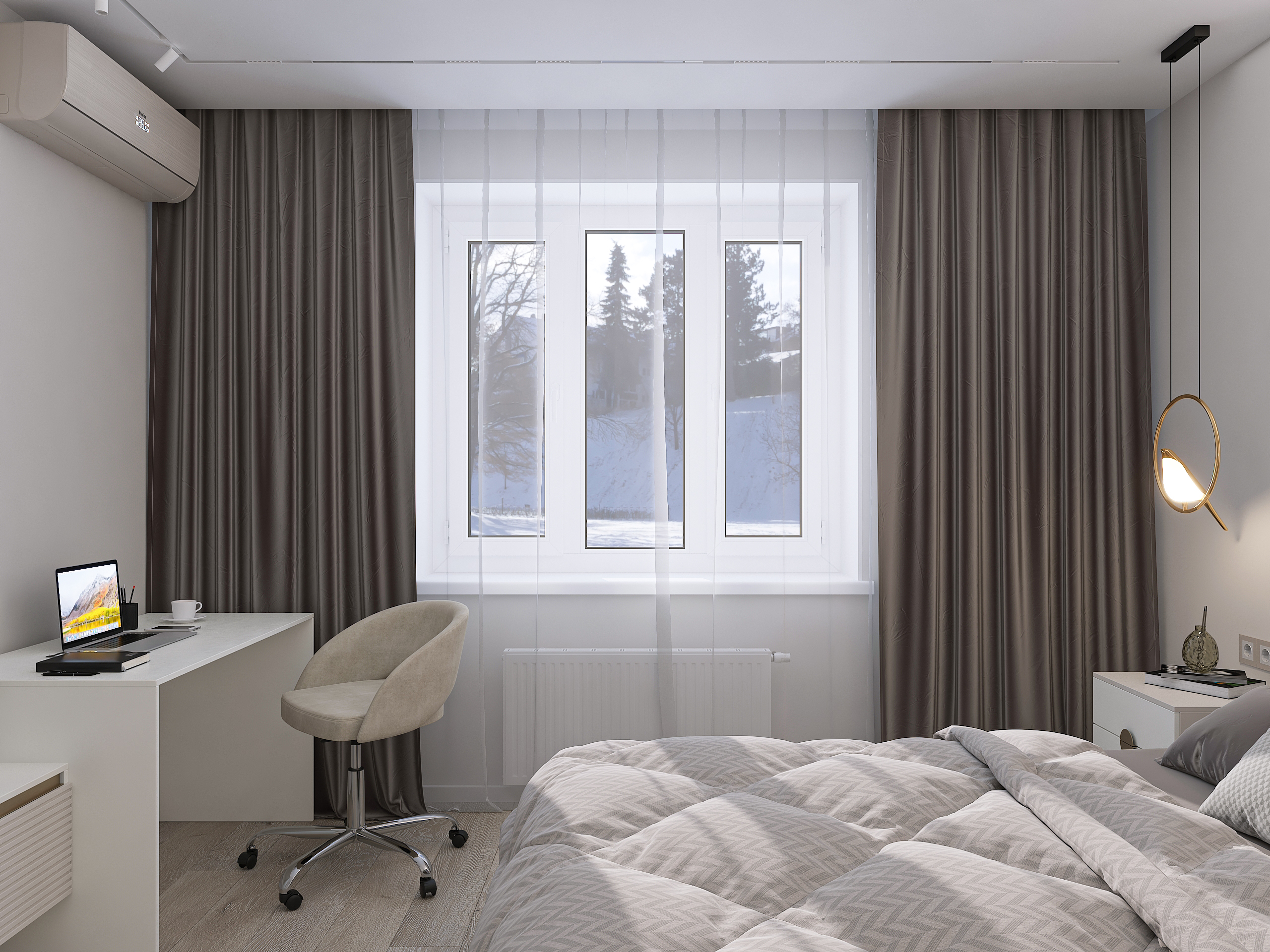 Дизайн-проект трёхкомнатной квартиры для молодой семьи в "ЖК АМГРАД" в Самаре