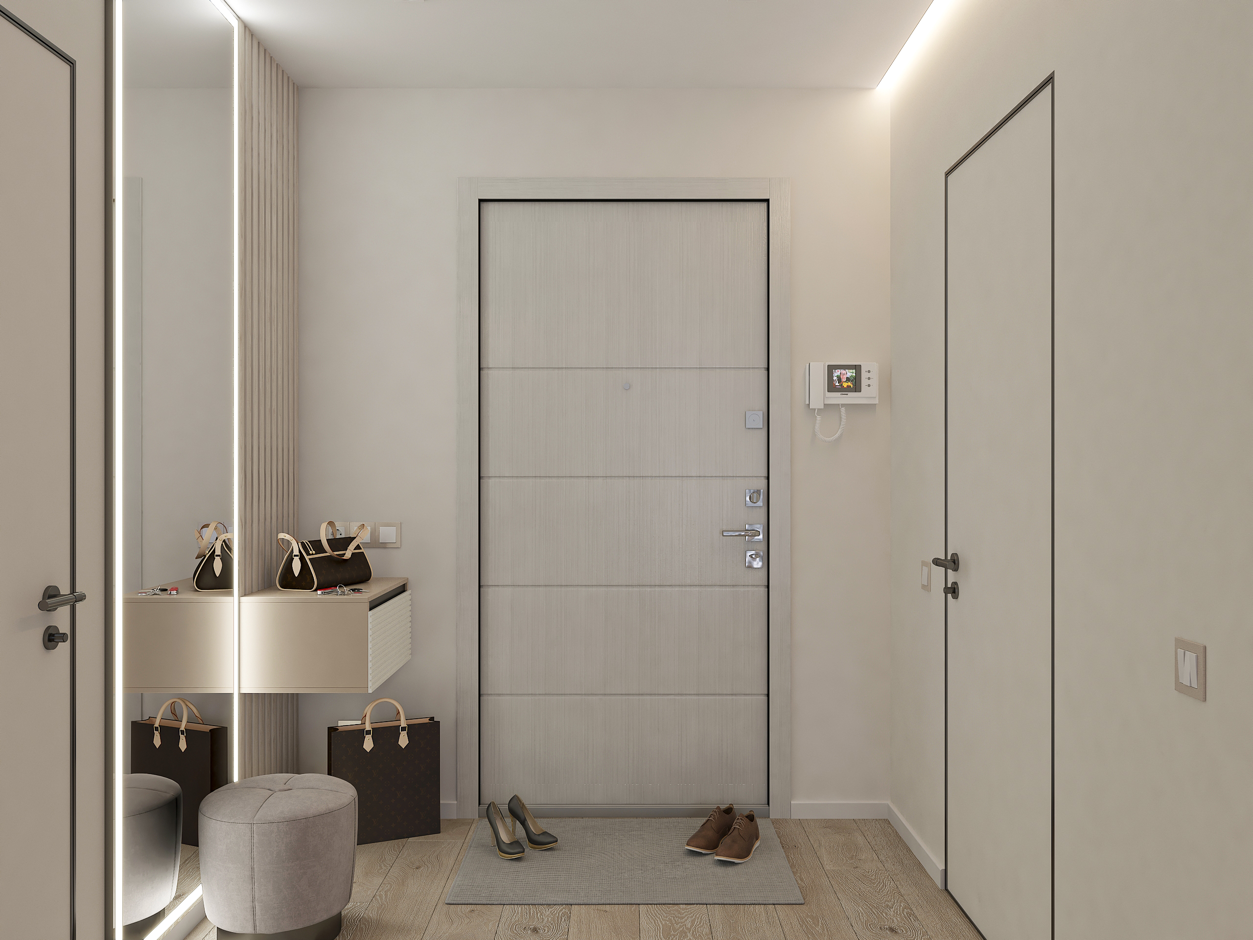 Дизайн-проект трёхкомнатной квартиры для молодой семьи в "ЖК АМГРАД" в Самаре