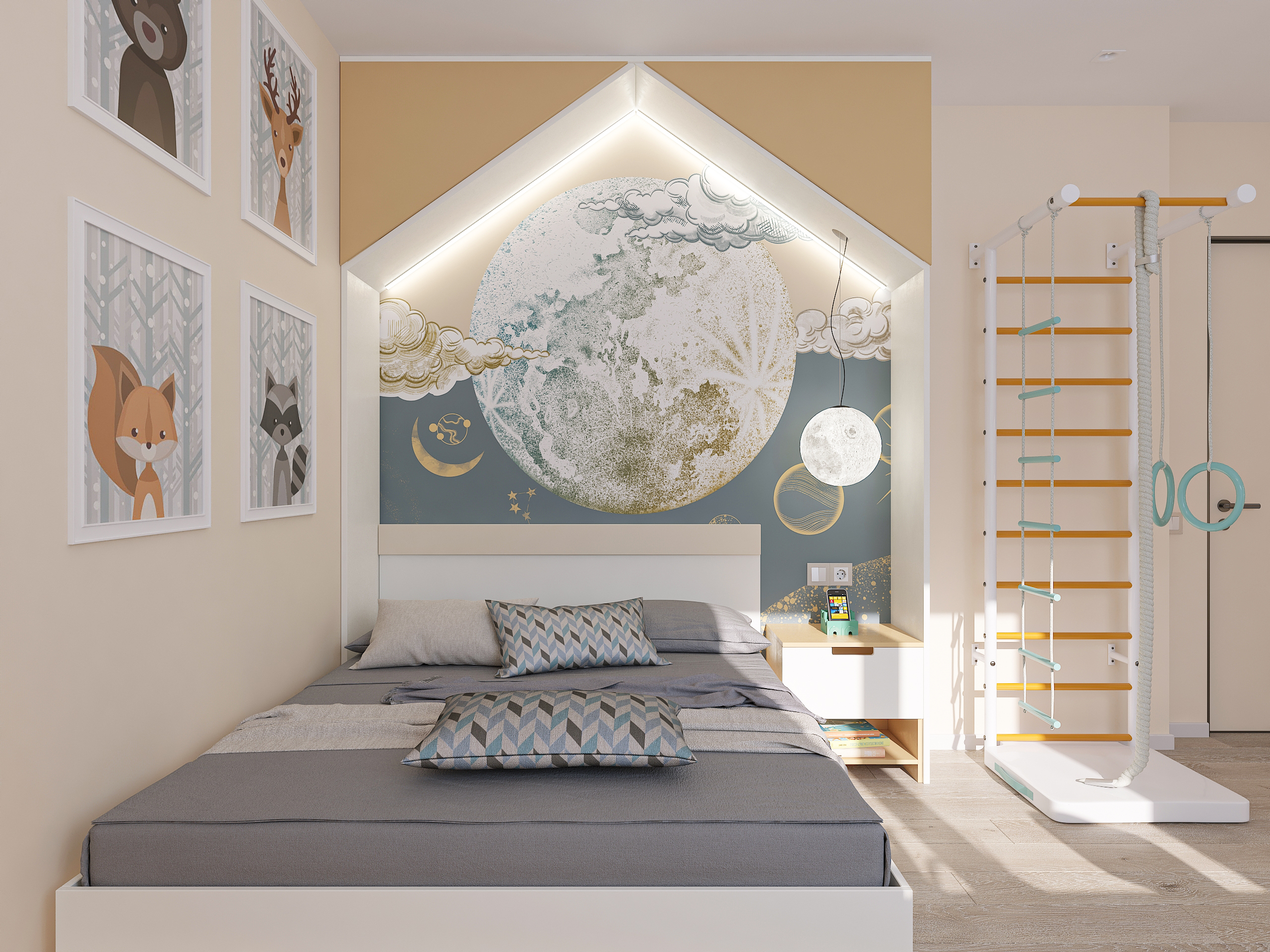 Дизайн-проект трёхкомнатной квартиры для молодой семьи в "ЖК АМГРАД" в Самаре