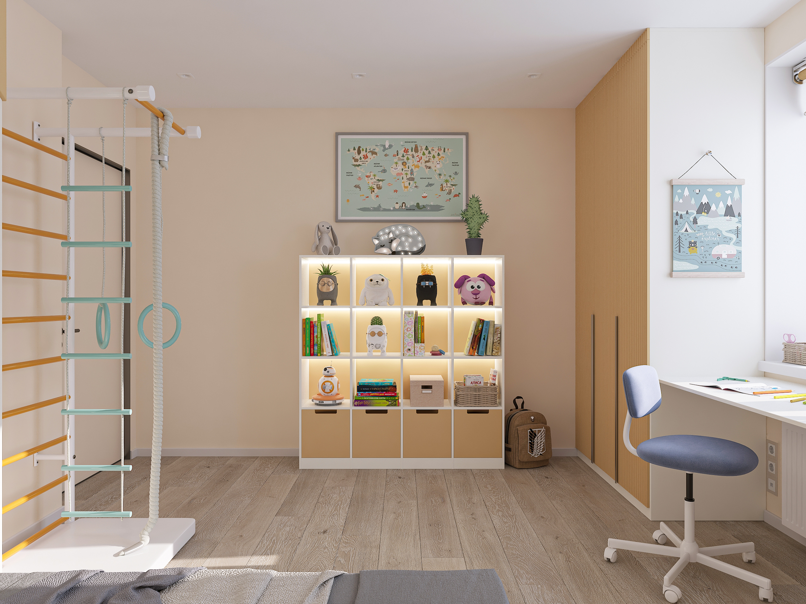 Дизайн-проект трёхкомнатной квартиры для молодой семьи в "ЖК АМГРАД" в Самаре